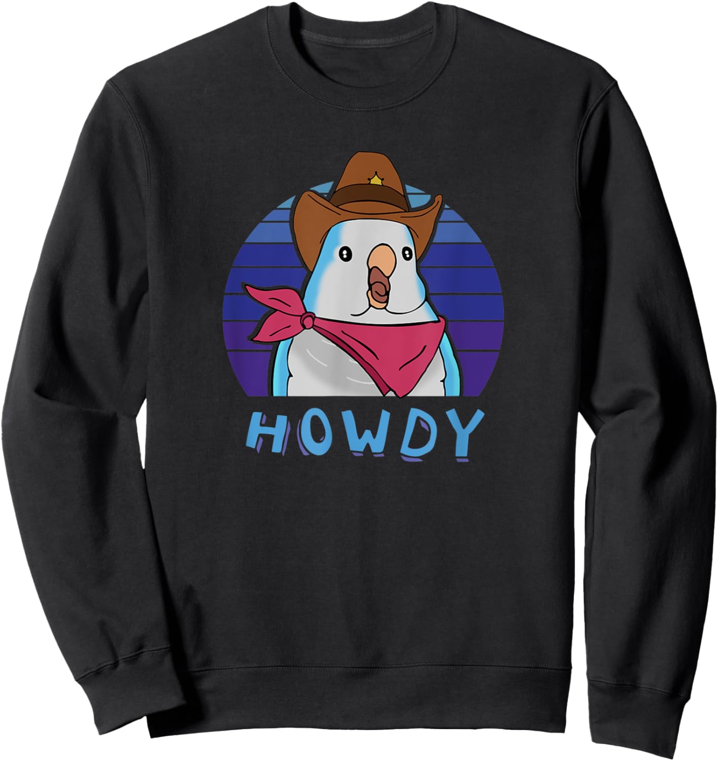 Aesthetic Howdy Funny Cute Blue Quaker Parrot Monk Parakeet Sweatshirt - Sweatshirt | Black