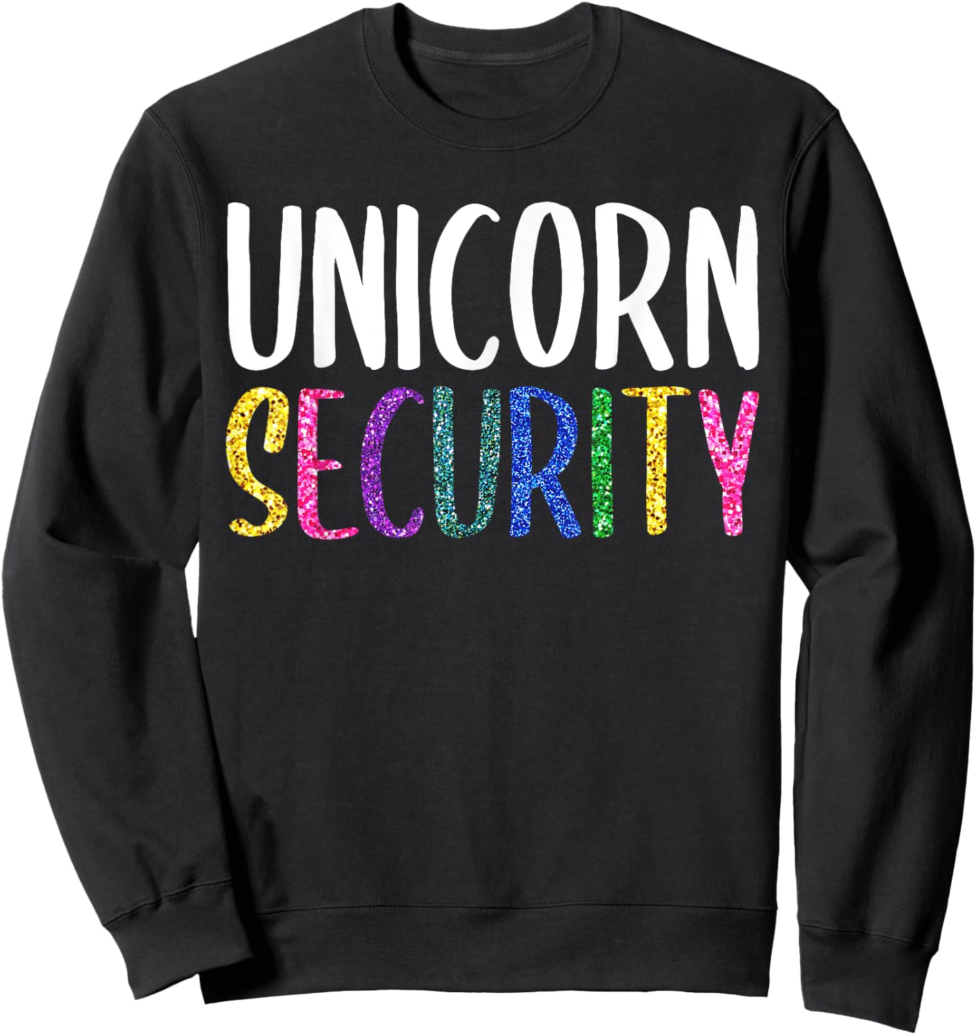 Halloween Dad Mom Daughter Adult Costume, Unicorn Security Sweatshirt - Sweatshirt | Black