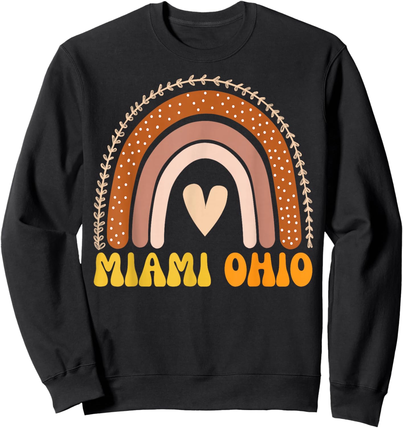 Miami OH Vintage Rainbow Retro Athletic Ohio Sports College Sweatshirt - Sweatshirt | Black