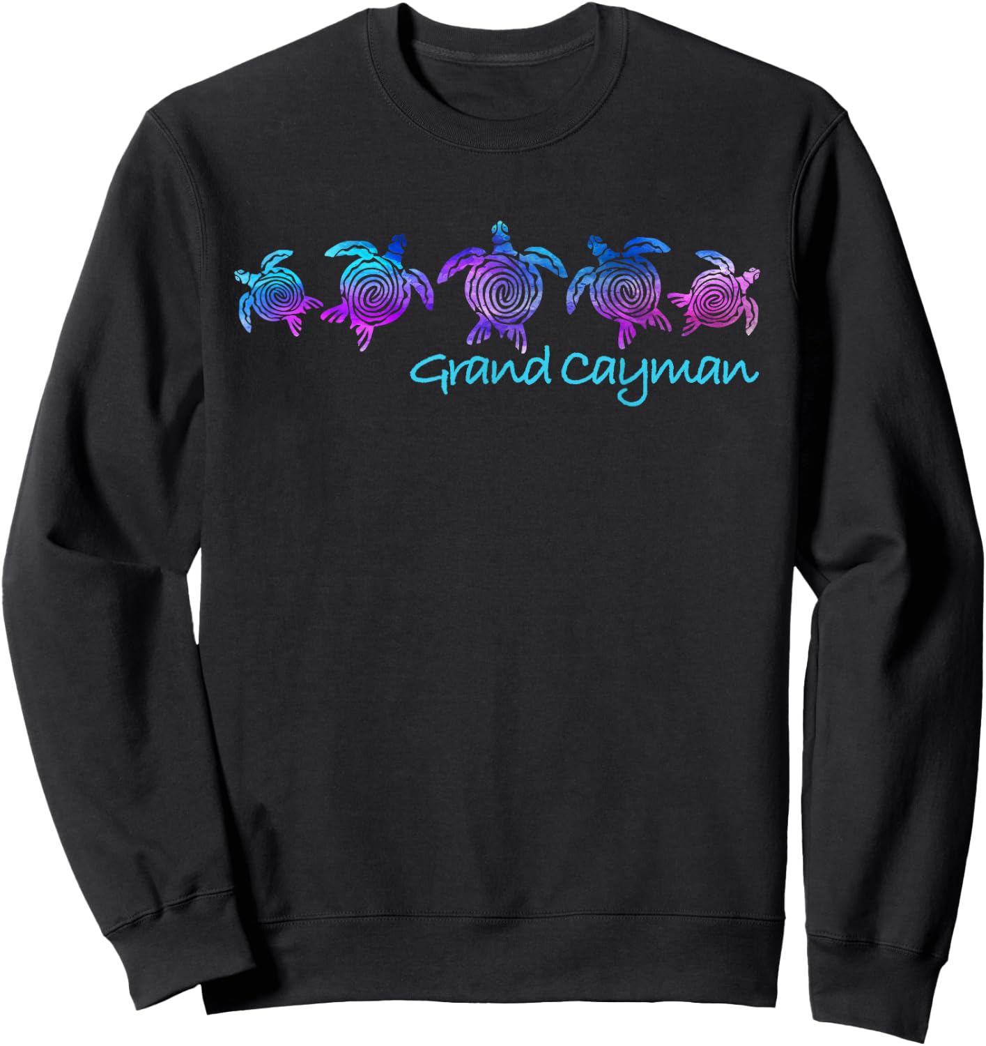 Grand Cayman Beach Design/Tribal Turtle Gift Sweatshirt - Sweatshirt | Black