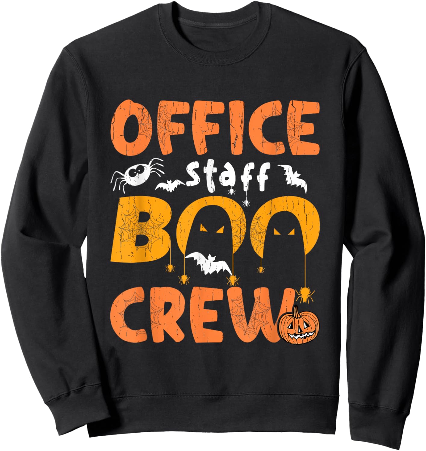 Office Staff Boo Crew Funny Halloween Matching Costume Sweatshirt - Sweatshirt | Black