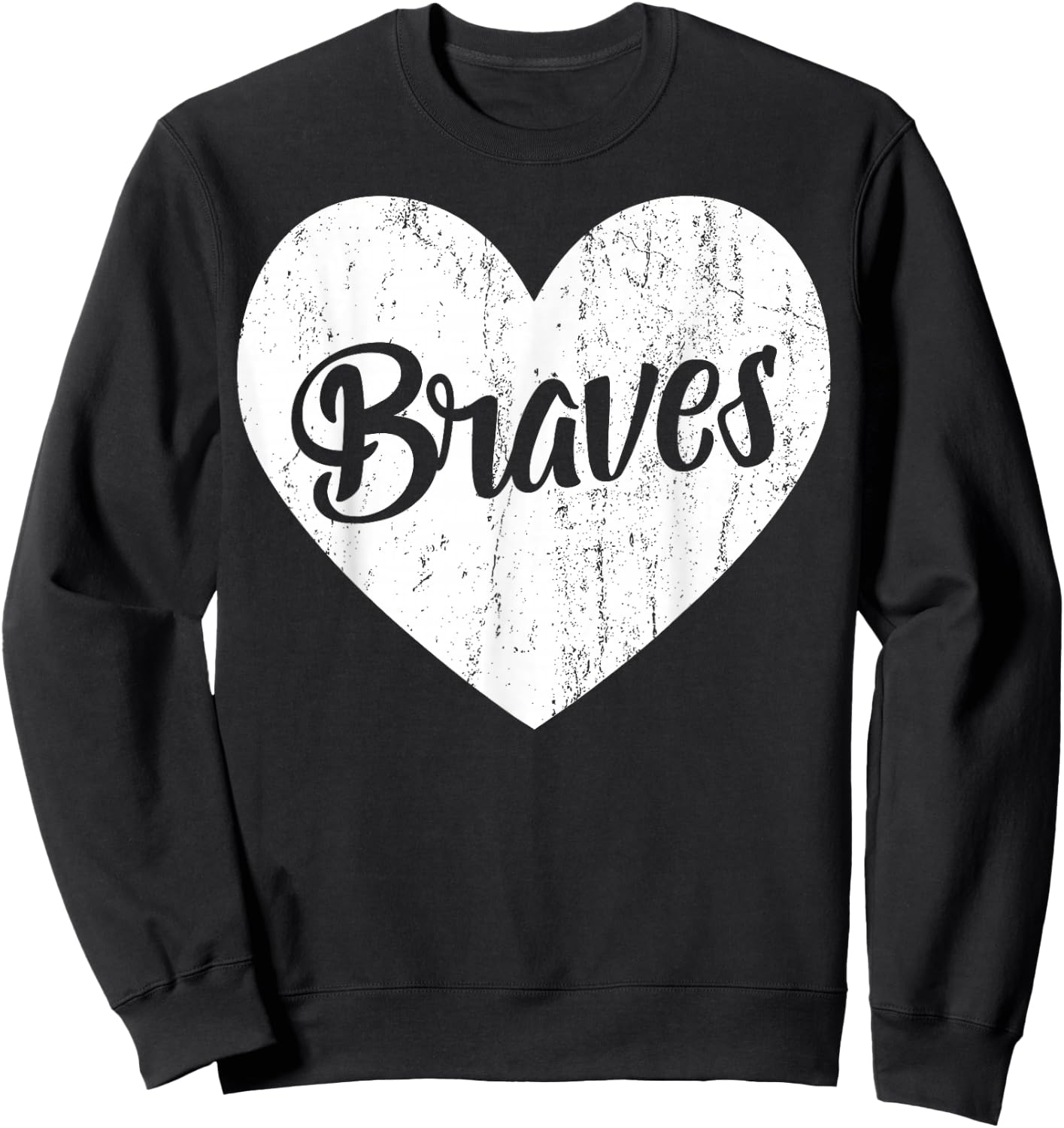 Braves School Sports Fan Team Spirit Mascot Cute Heart Gift Sweatshirt - Sweatshirt | Black