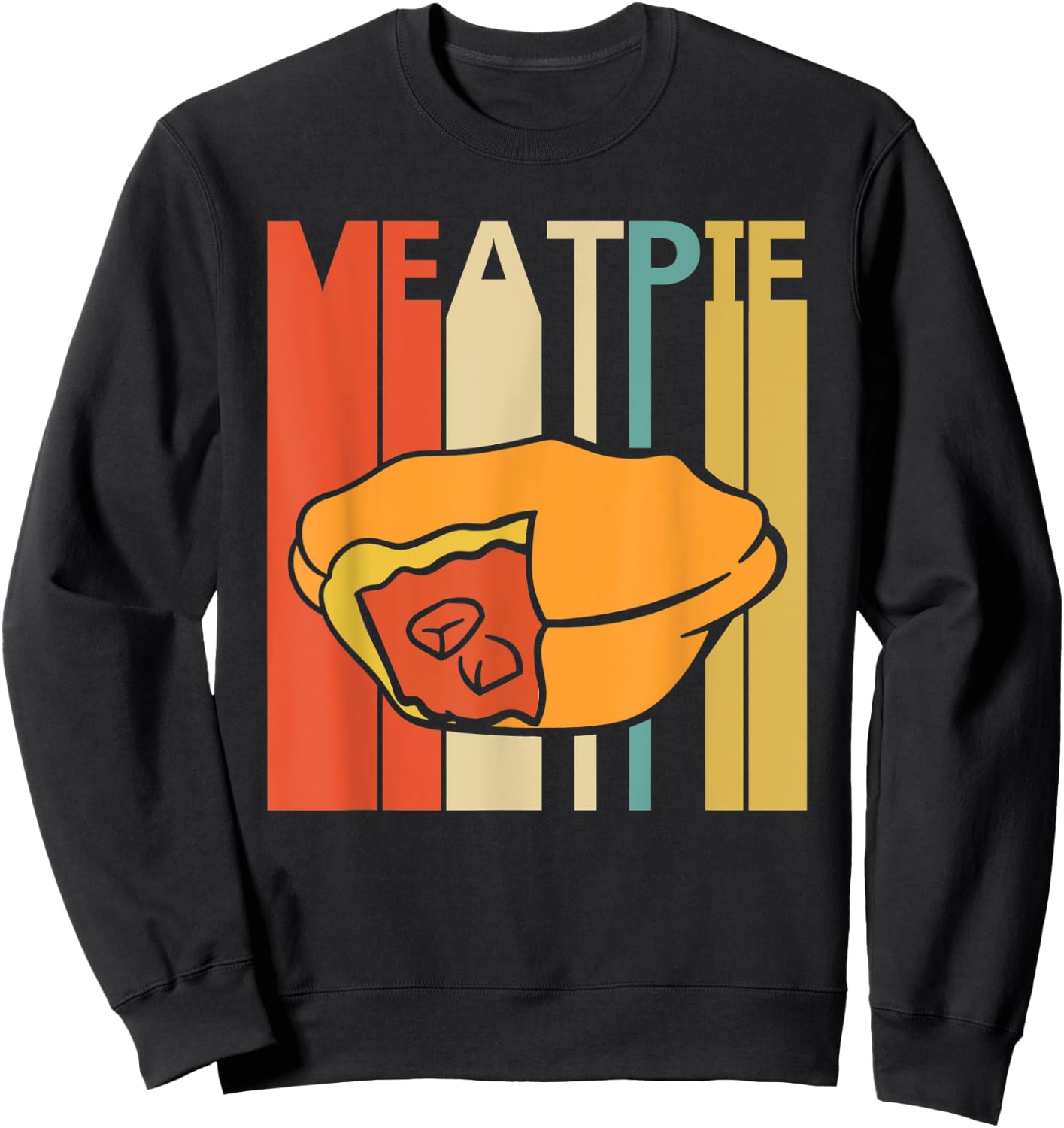 Vintage Retro Meat Pie Sweatshirt - Sweatshirt | Black