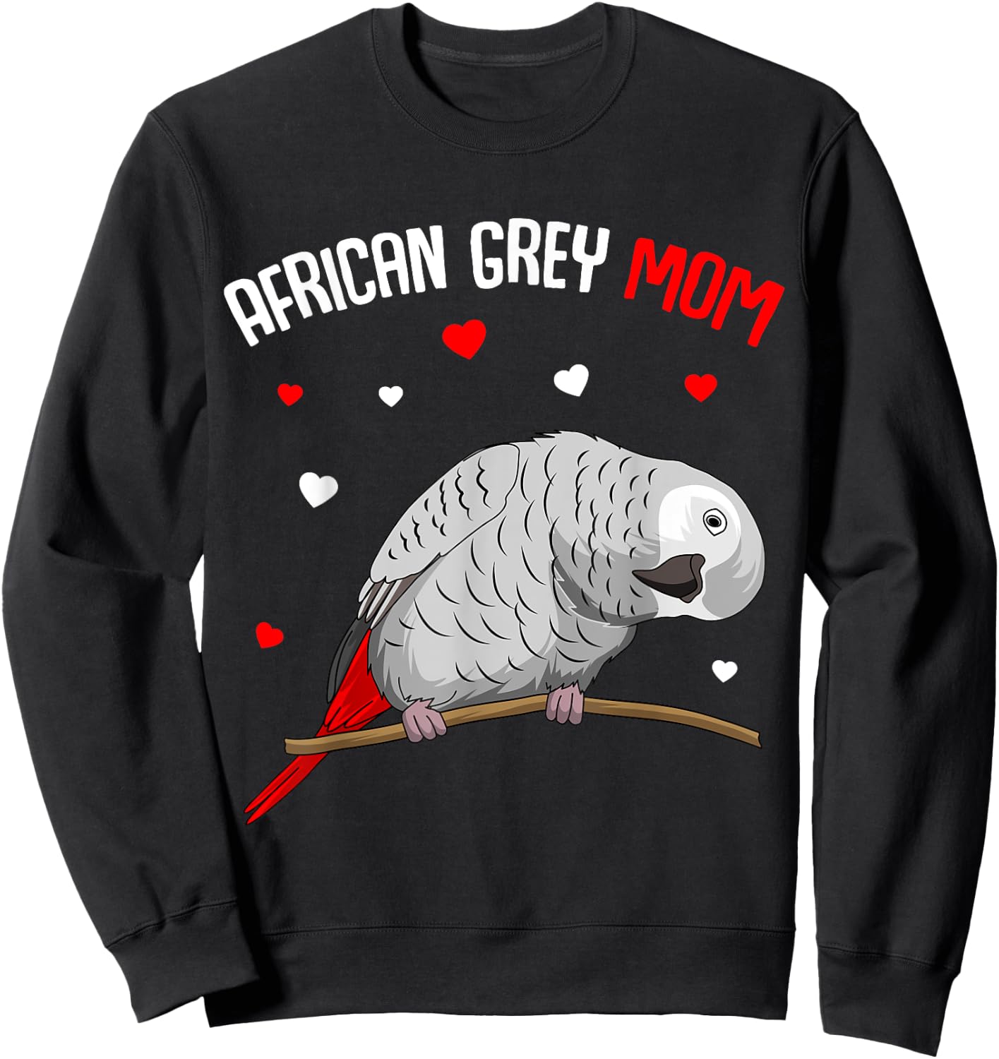 African Grey Parrot Mom Love funny Women Sweatshirt - Sweatshirt | Black