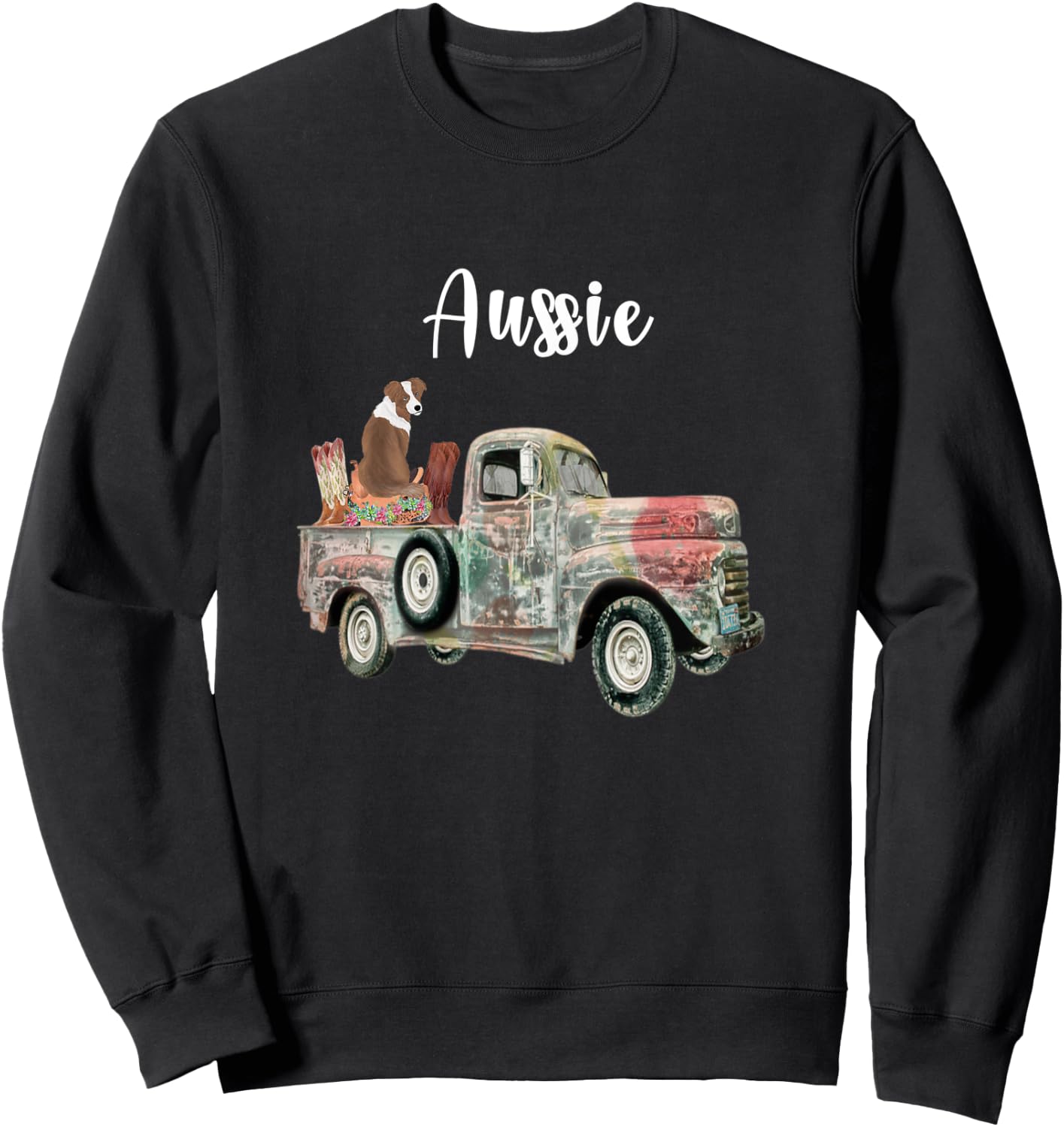 Red Merle Australian Shepherd Dog Gift Aussie Women Sweatshirt - Sweatshirt | Black