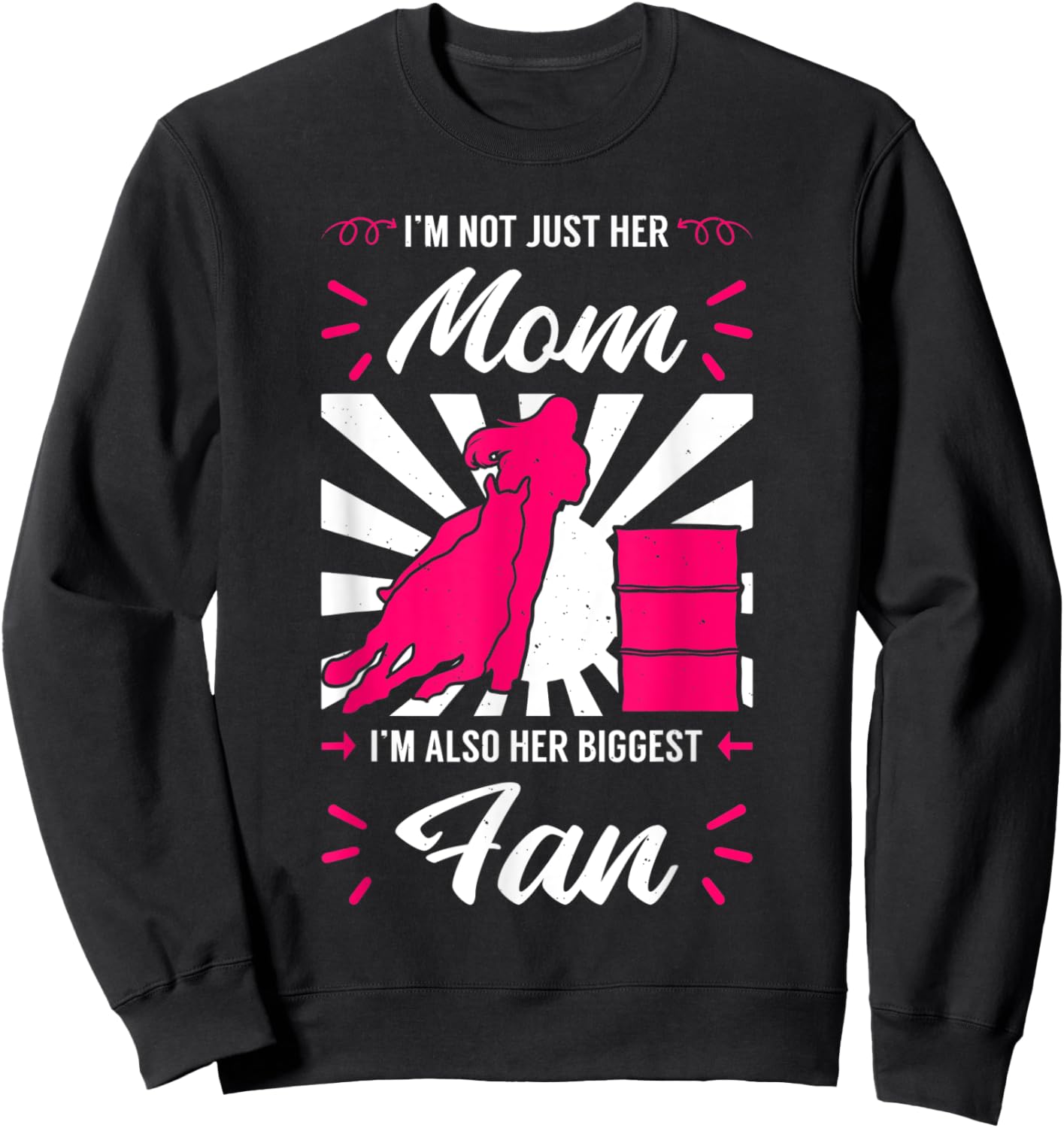Barrel Racing Mom Cowboy Cowgirl Race Rodeo Mother's Day Sweatshirt - Sweatshirt | Black