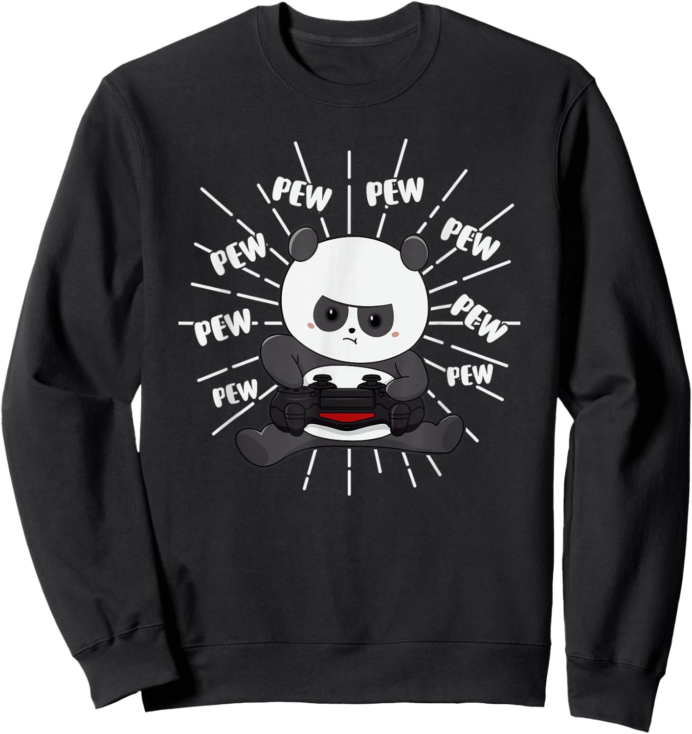 Funny Boy Panda Gaming Panda Video Game Controller Sweatshirt - Sweatshirt | Black