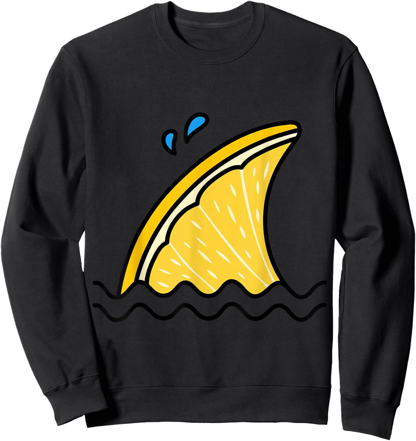 Kawaii Lemon Lime Shark Fin Funny Family Summer Vacation Sweatshirt - Sweatshirt | Black