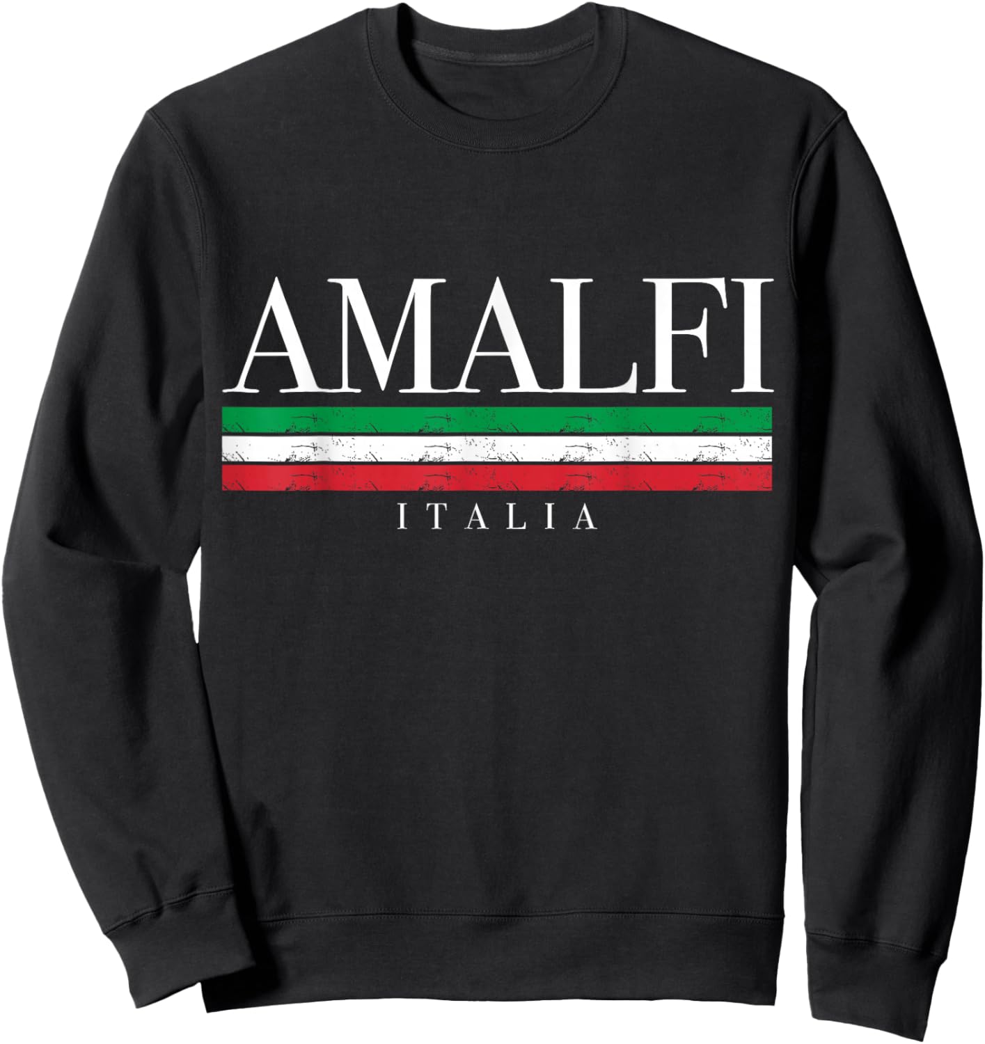 Amalfi Coast Italy Italia Vintage Italian Flag Souvenir Sweatshirt - Sweatshirt | Black