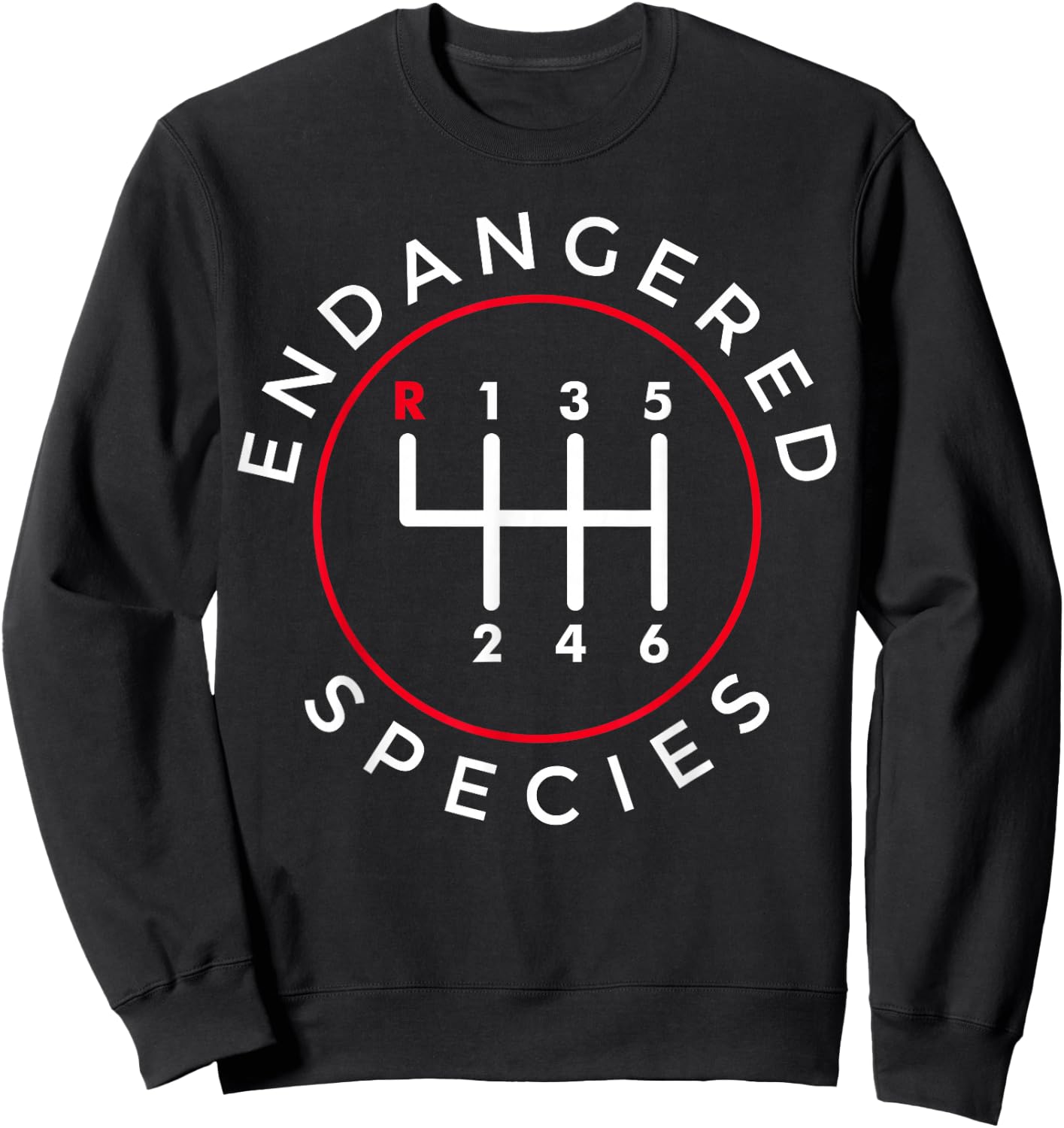 Endangered Species Manual Gearbox Stick Shift 6 Speed Sweatshirt - Sweatshirt | Black
