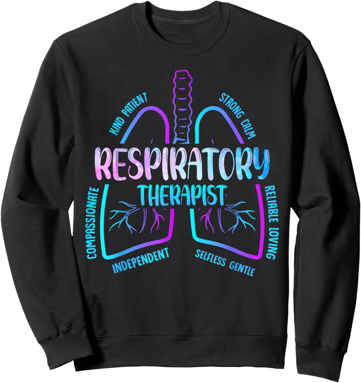 RT Care Respiratory Therapy Gifts - Respiratory Therapist Sweatshirt - Sweatshirt | Black