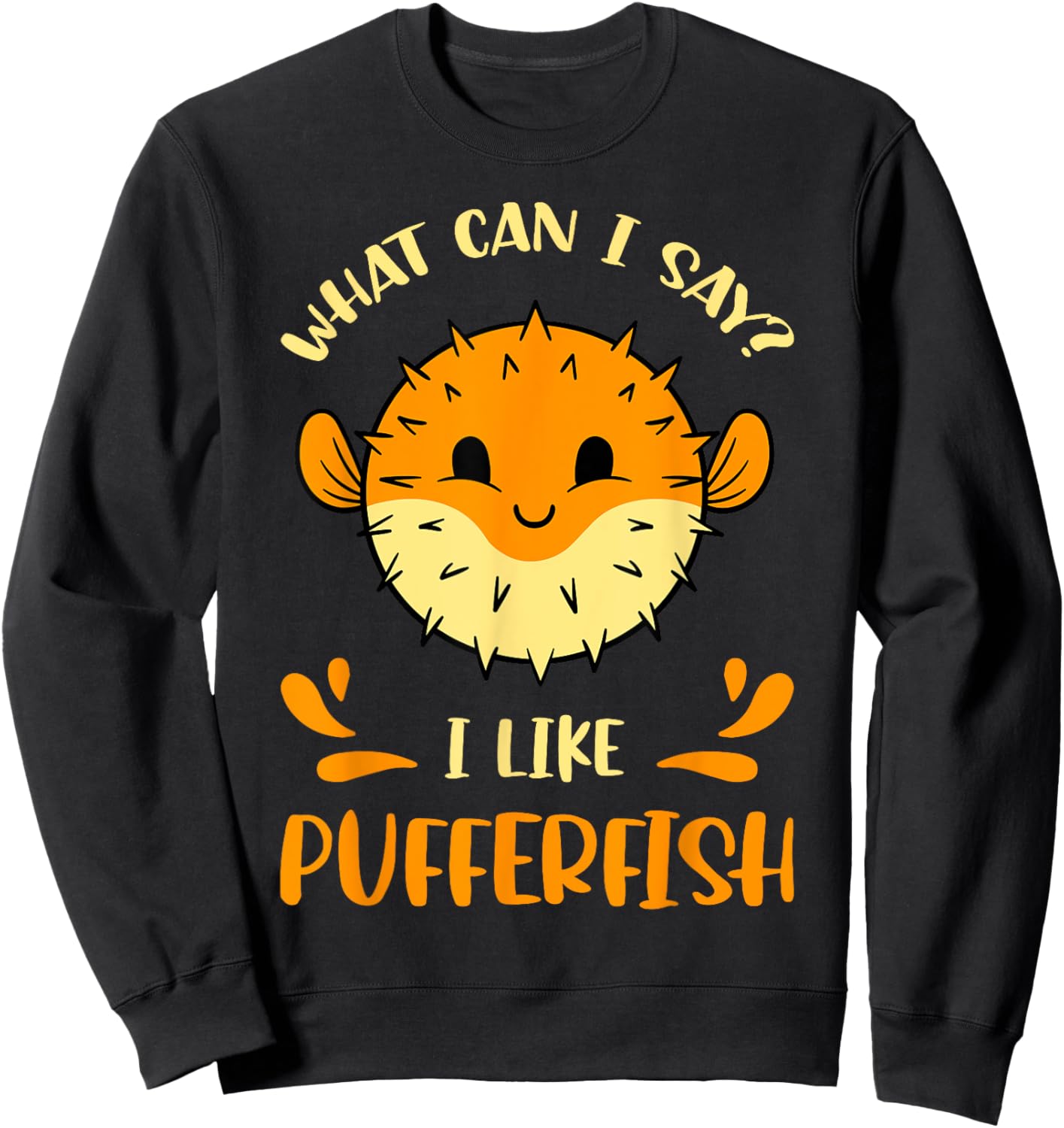 Pufferfish Blowfish Sea Squab Balloonfish Tetraodontidae Sweatshirt - Sweatshirt | Black