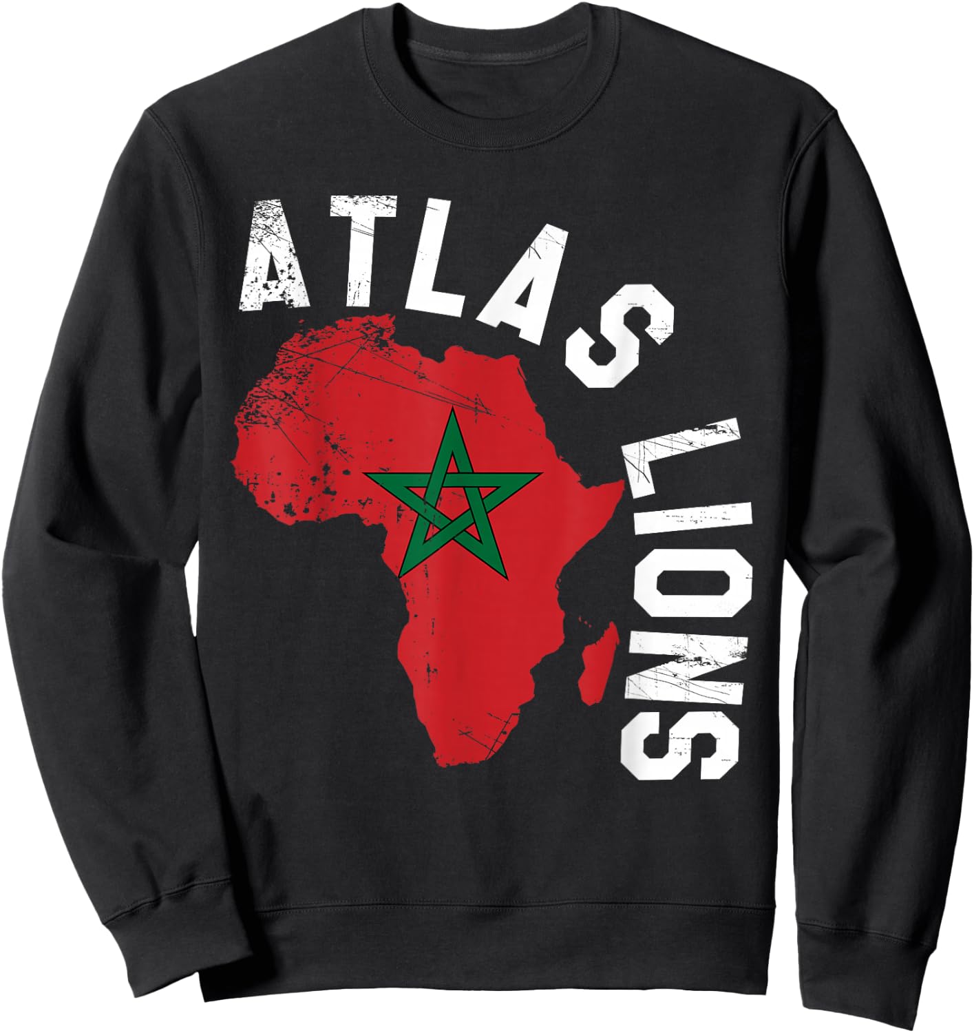 Morocco Flag Soccer Sweatshirt - Sweatshirt | Black