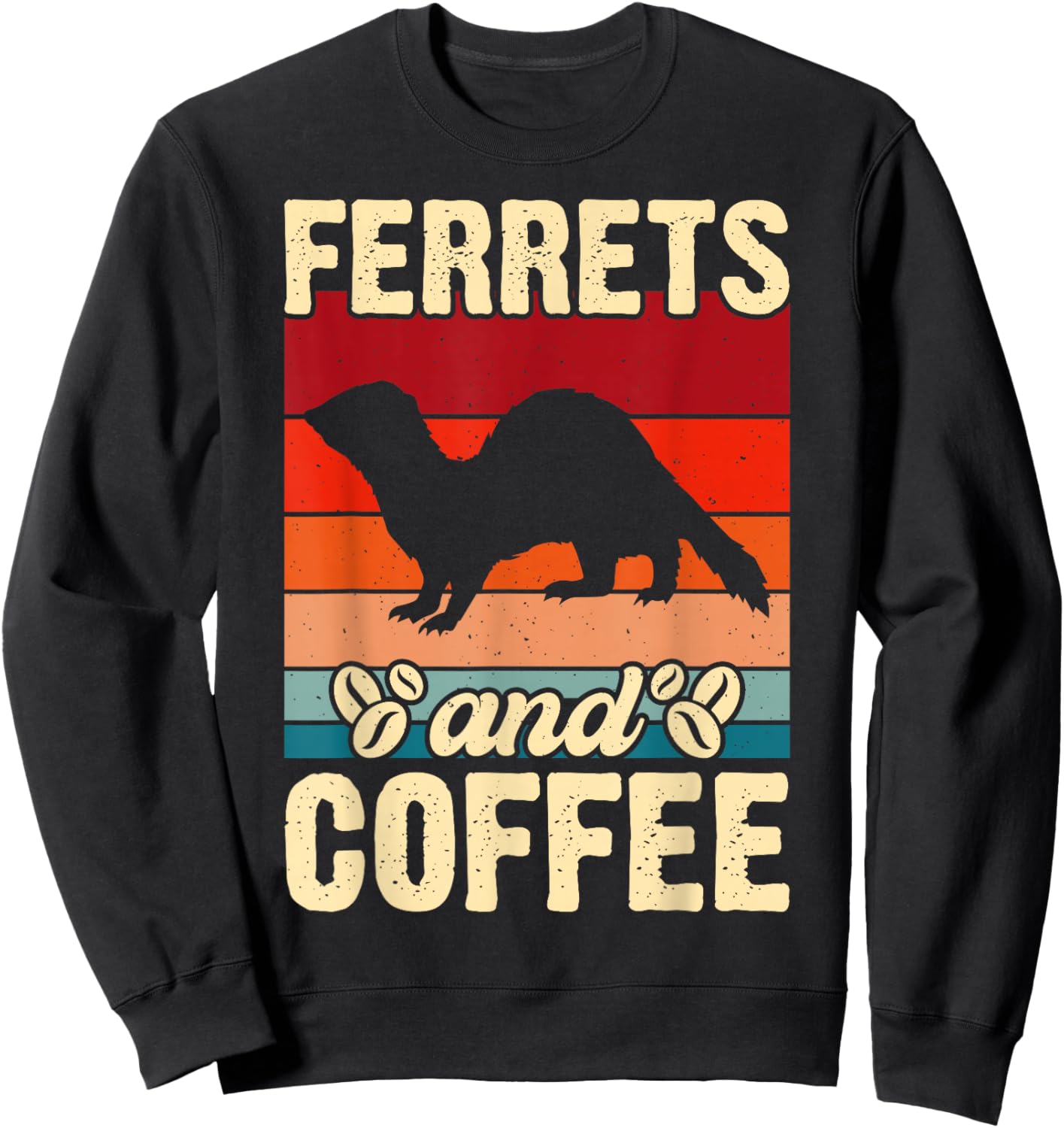 Ferrets And Coffee Sweatshirt - Sweatshirt | Black