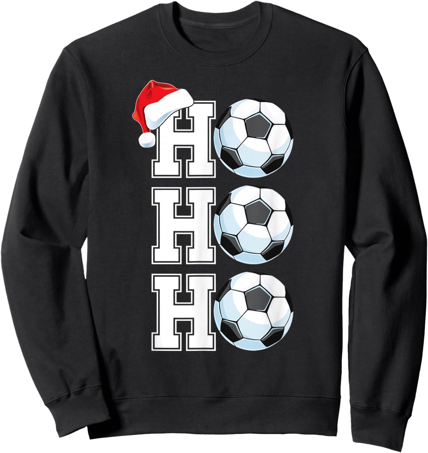 Ho Ho Ho Boys Christmas Sports Soccer Player Toddler Xmas Sweatshirt - Sweatshirt | Black