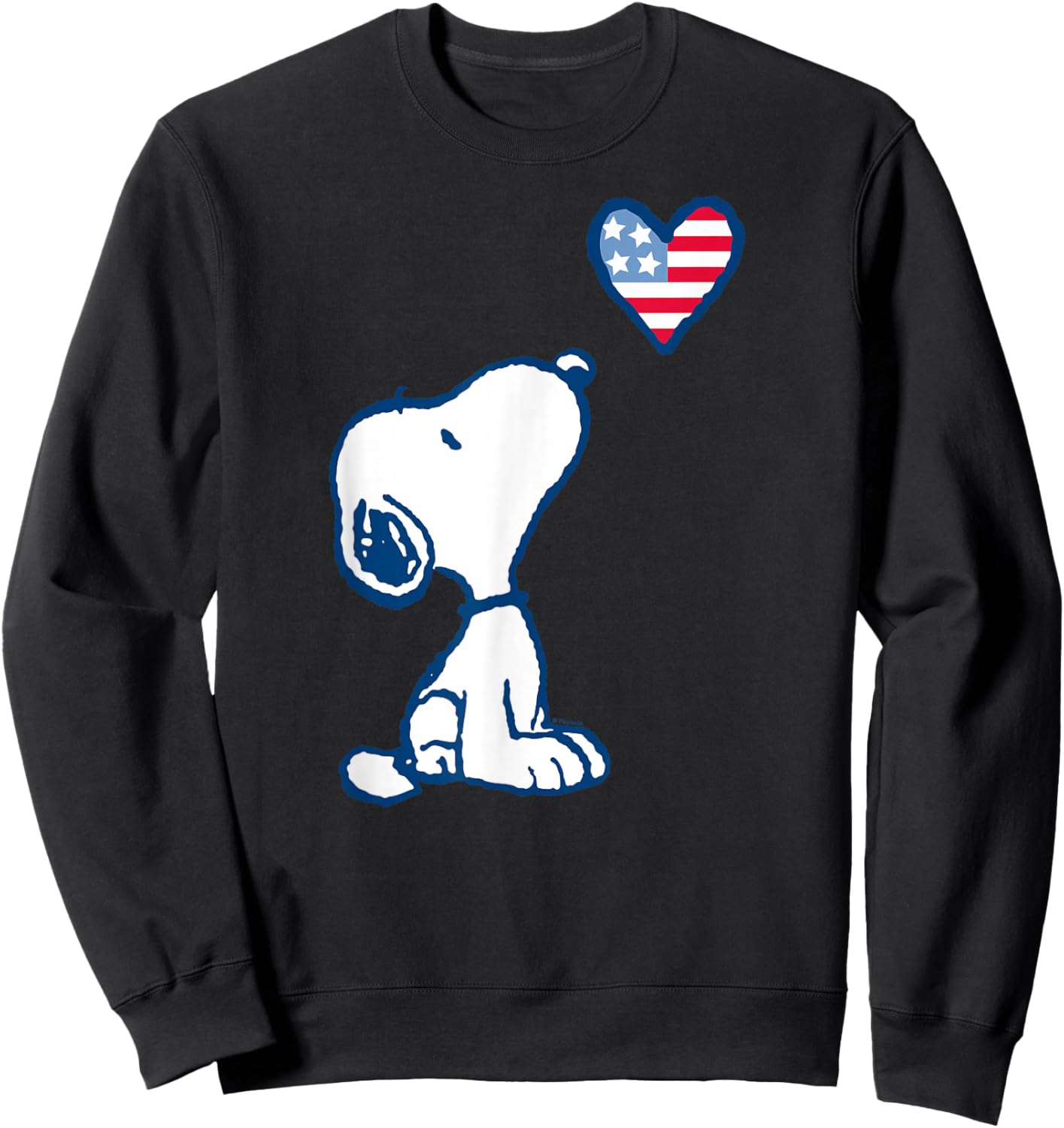 Peanuts - Snoopy Flag Heart Sweatshirt - Sweatshirt | Black