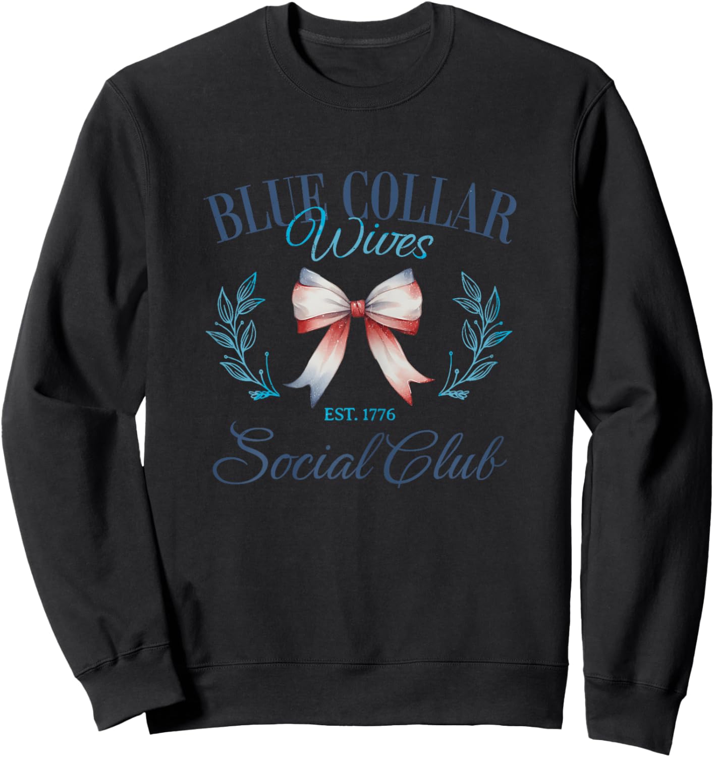 Blue Collar Wives Social Club EST 1776 4th of July Coquette Kids Sweatshirt - Sweatshirt | Black