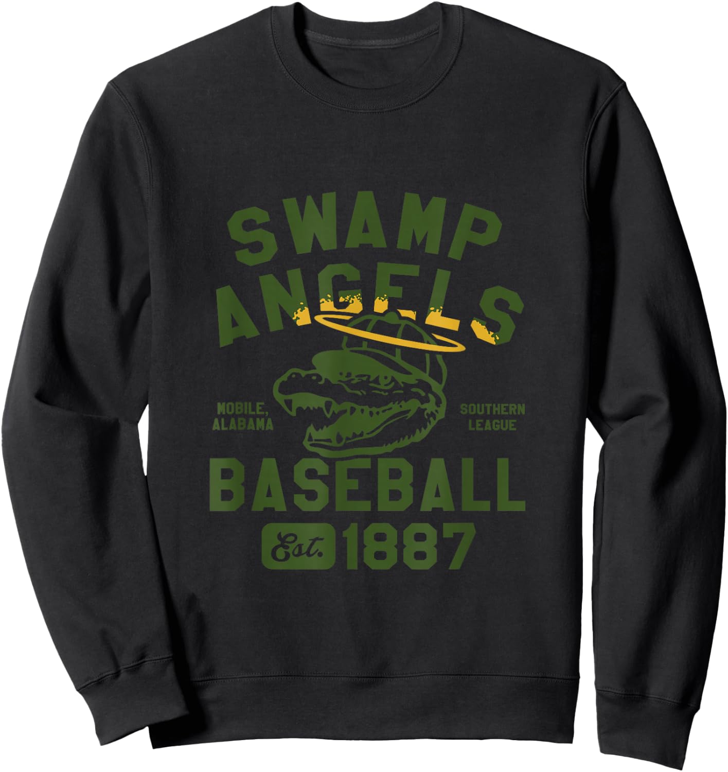 Mobile Swamp Angels Alabama Vintage Defunct Baseball Sweatshirt - Sweatshirt | Black