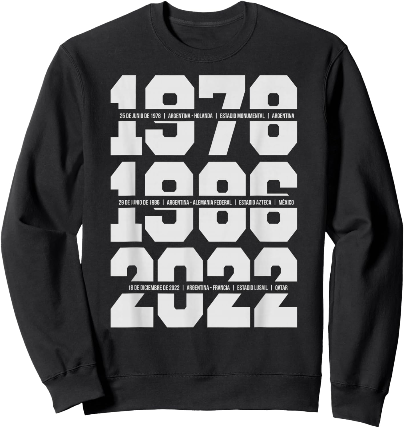 Argentina, 1978, 1986, 2022 Sweatshirt - Sweatshirt | Black