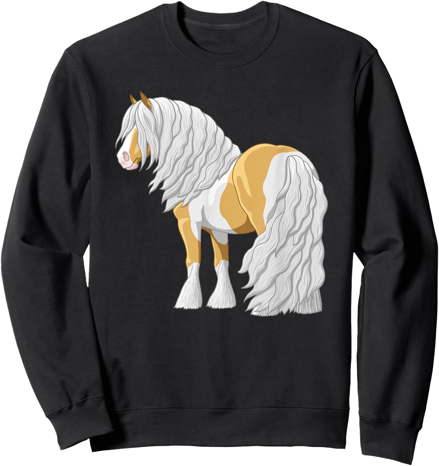 Palomino Pinto Skewbald Gypsy Vanner Irish Cob Draft Horse Sweatshirt - Sweatshirt | Black