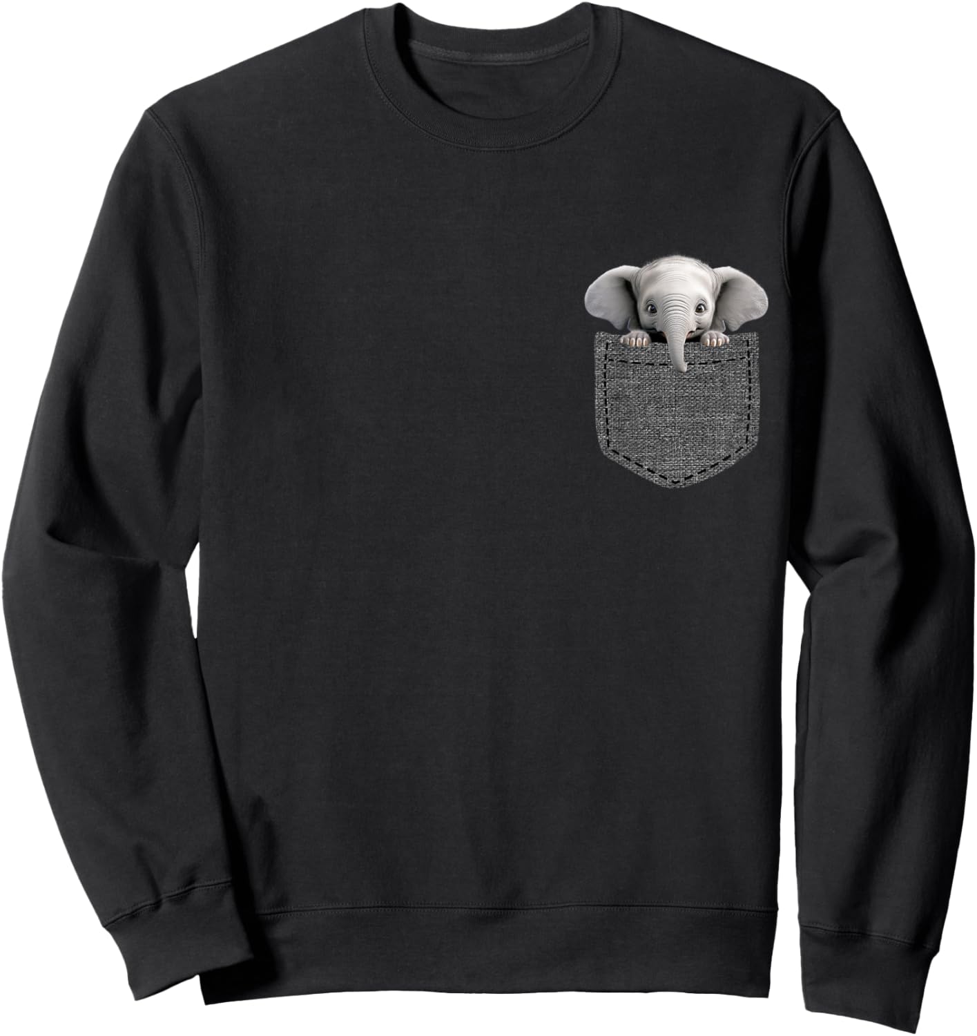 Elephant in Pocket Sweatshirt - Sweatshirt | Black