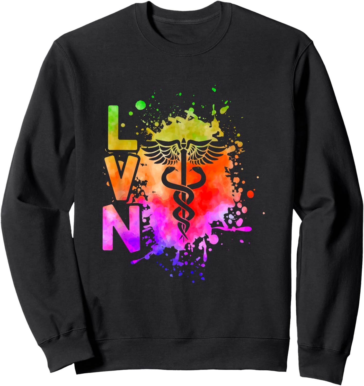 LVN Caduceus LVN Nurse Licensed Vocational Nurse Sweatshirt - Sweatshirt | Black