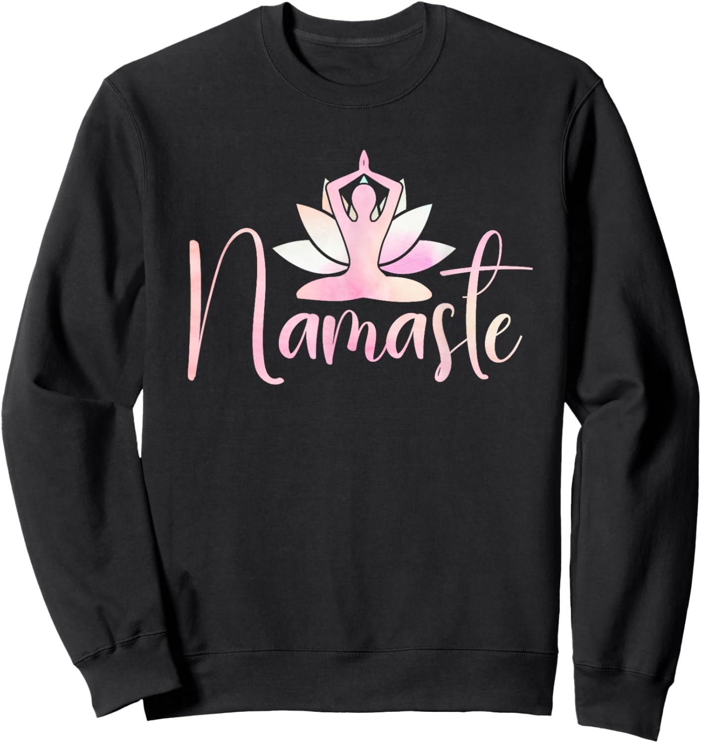 Namaste Lotus Flower Meditation Yoga Sweatshirt - Sweatshirt | Black