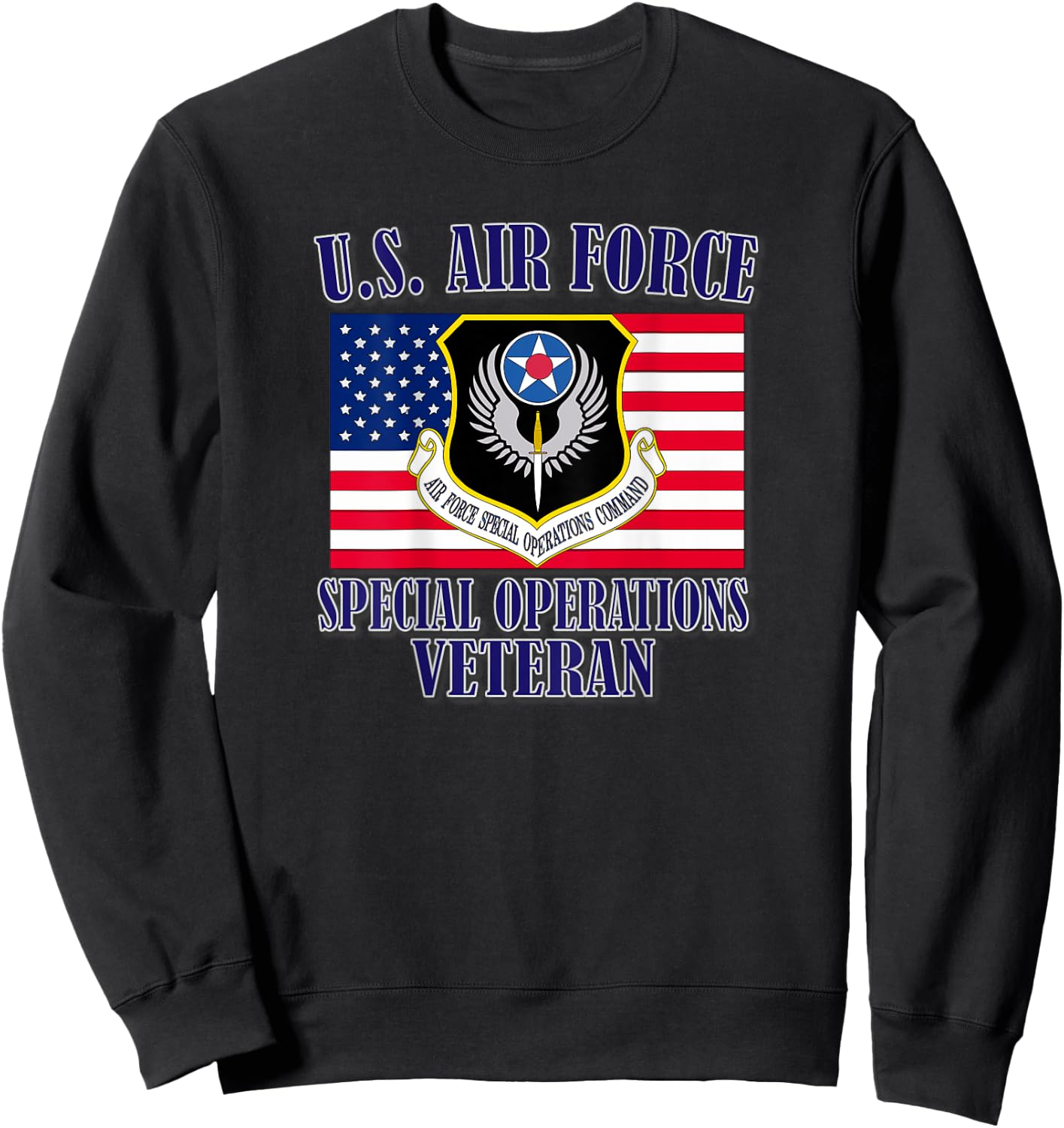 US Air Force Special Operations Veteran (Back Design) Sweatshirt - Sweatshirt | Black