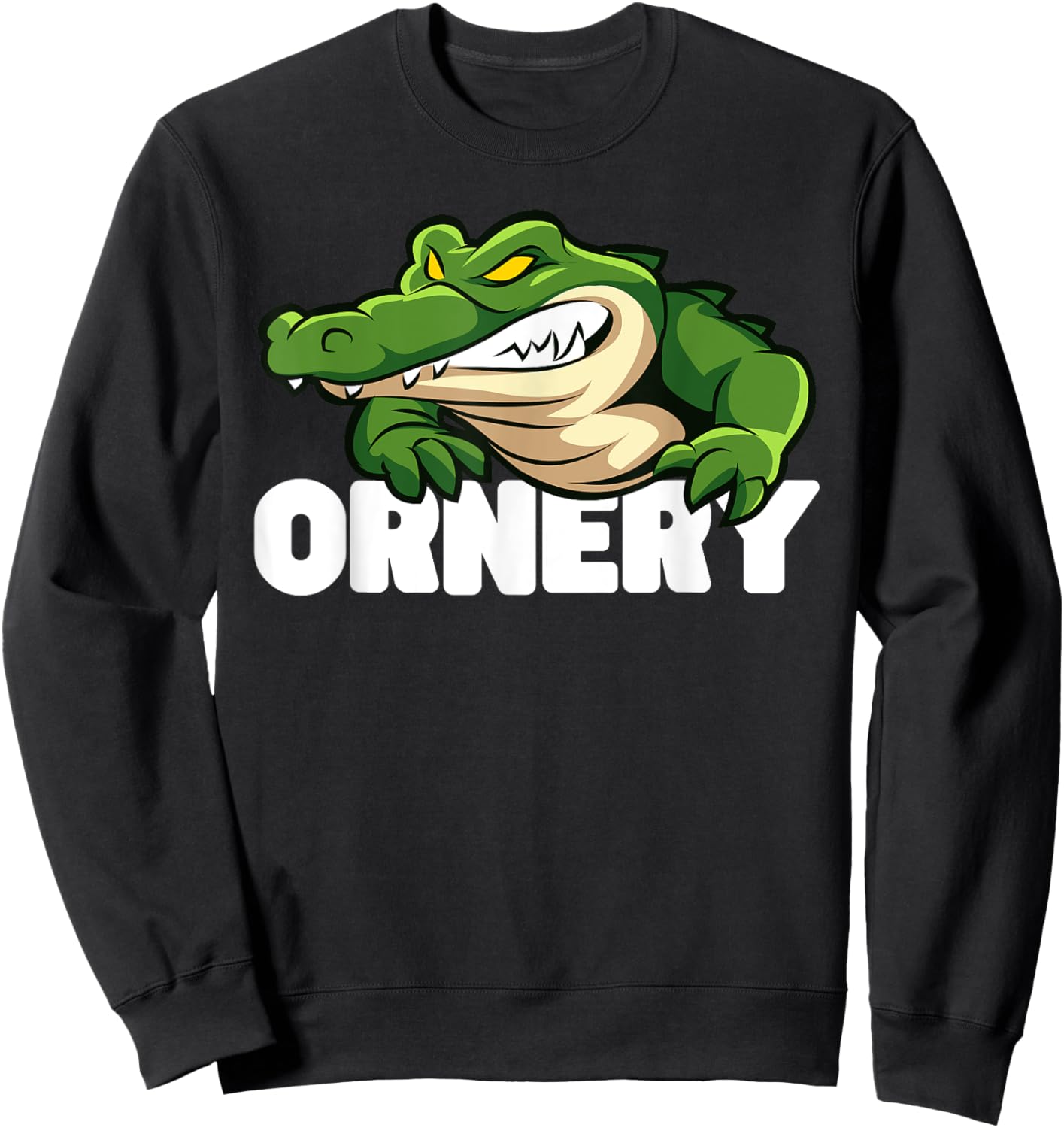 Ornery Alligators Funny Grumpy Gator Mascot Sweatshirt - Sweatshirt | Black