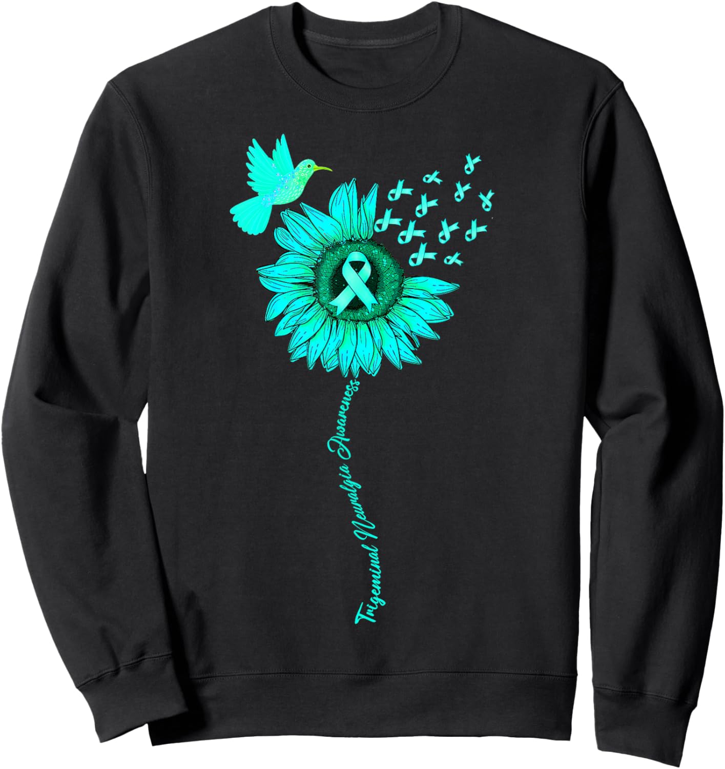 Trigeminal Neuralgia Awareness Sunflower Sweatshirt - Sweatshirt | Black