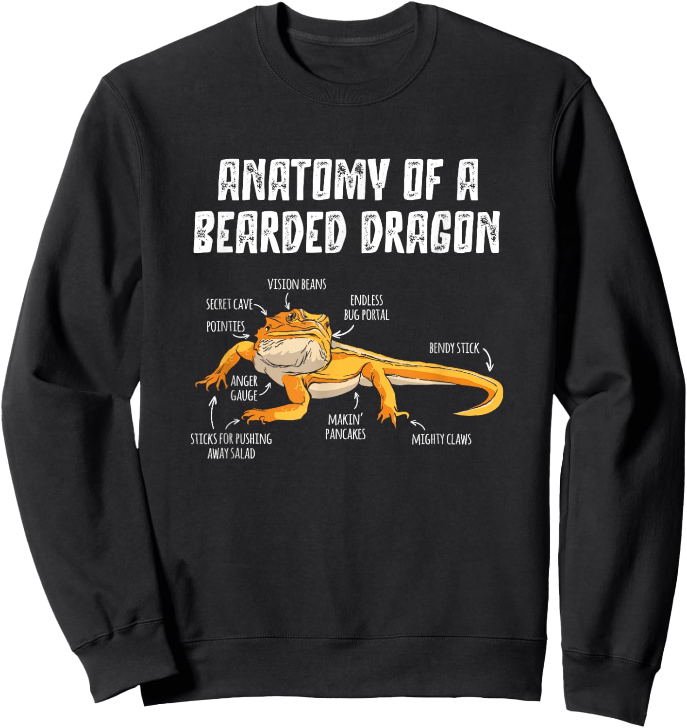 Anatomy Of A Bearded Dragon Sweatshirt - Sweatshirt | Black
