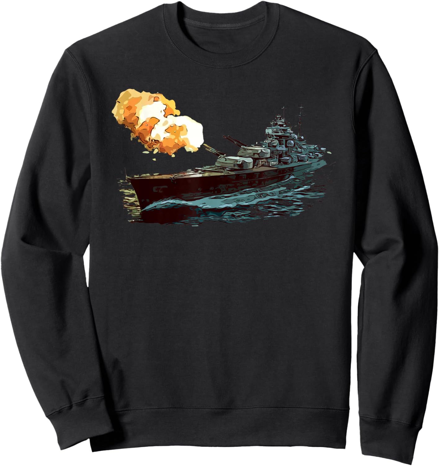 WW2 Warship Battleship Cruiser Marine Fleet Sweatshirt - Sweatshirt | Black