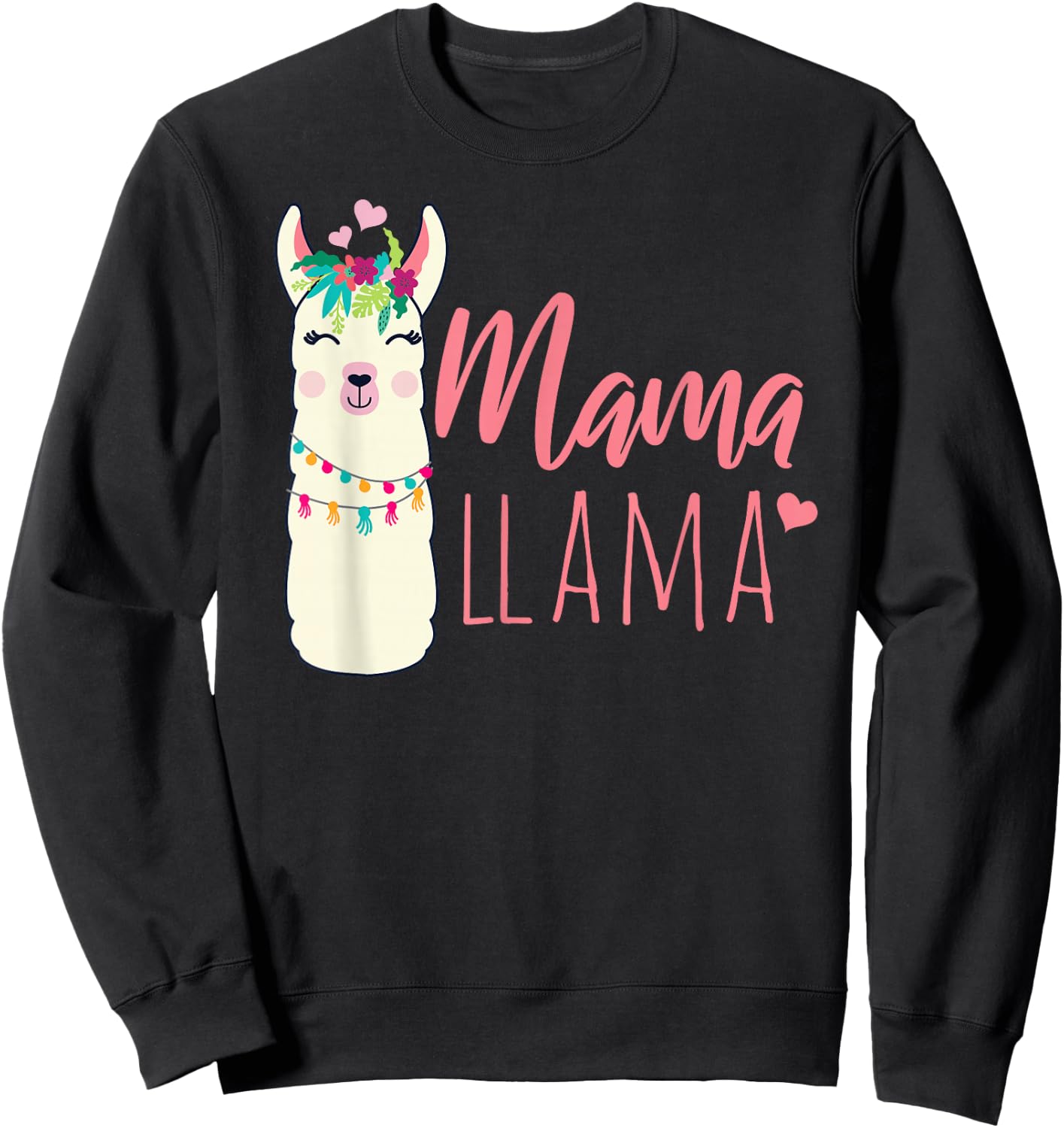 MAMA LLAMA Funny Mother Lamas Meme Sweatshirt - Sweatshirt | Black