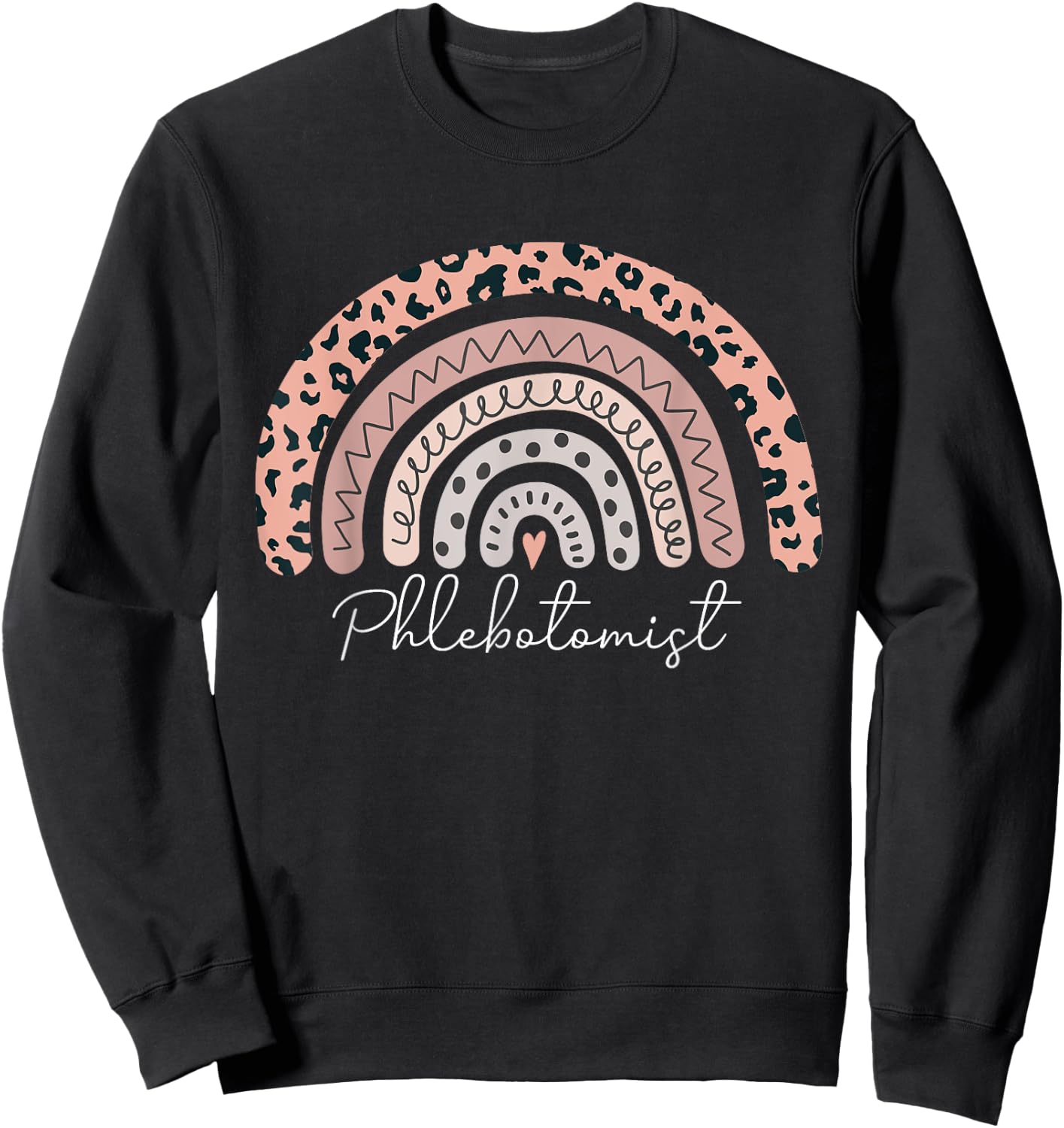 Phlebotomist Rainbow Leopard Phlebotomy Technician Nurse Sweatshirt - Sweatshirt | Black