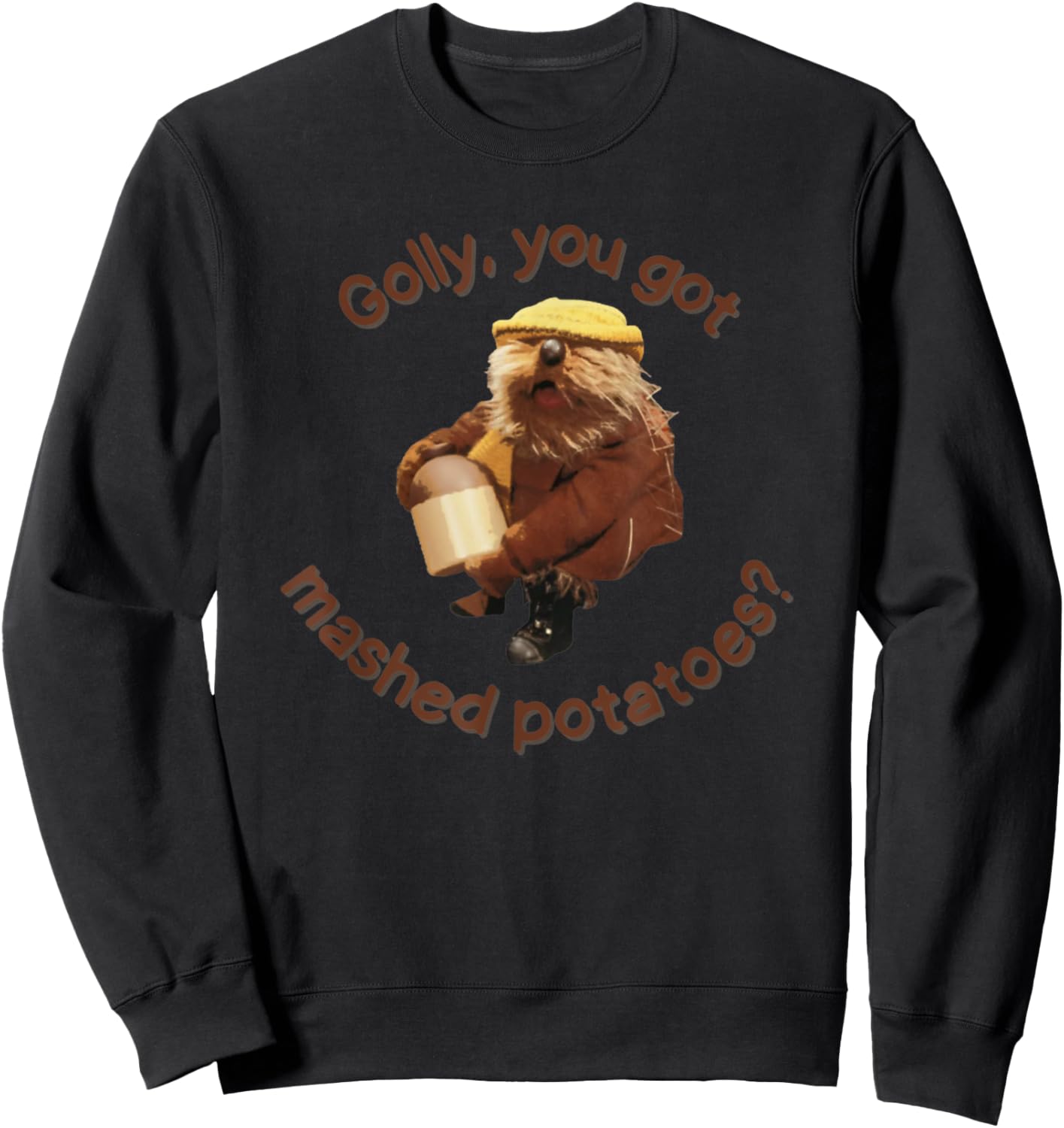 Golly, You Got Mashed Potatoes Cute EmmOtter Sweatshirt - Sweatshirt | Black