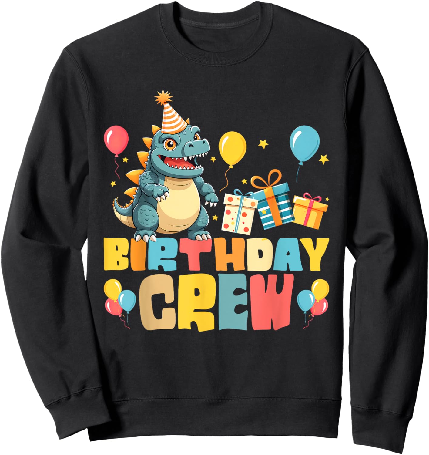 Birthday Crew Japanese Monster Kaiju Bday Party Boys Girls Sweatshirt - Sweatshirt | Black