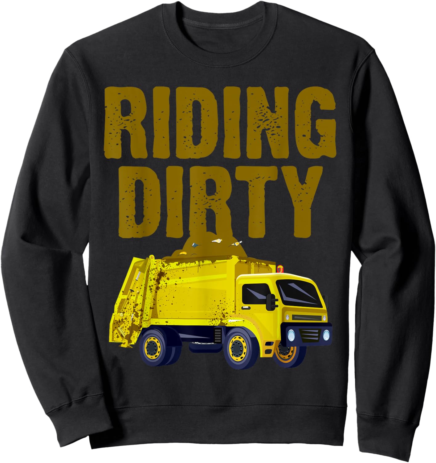 Funny Garbage Truck Art For Toddler Boys Trash Garbage Truck Sweatshirt - Sweatshirt | Black