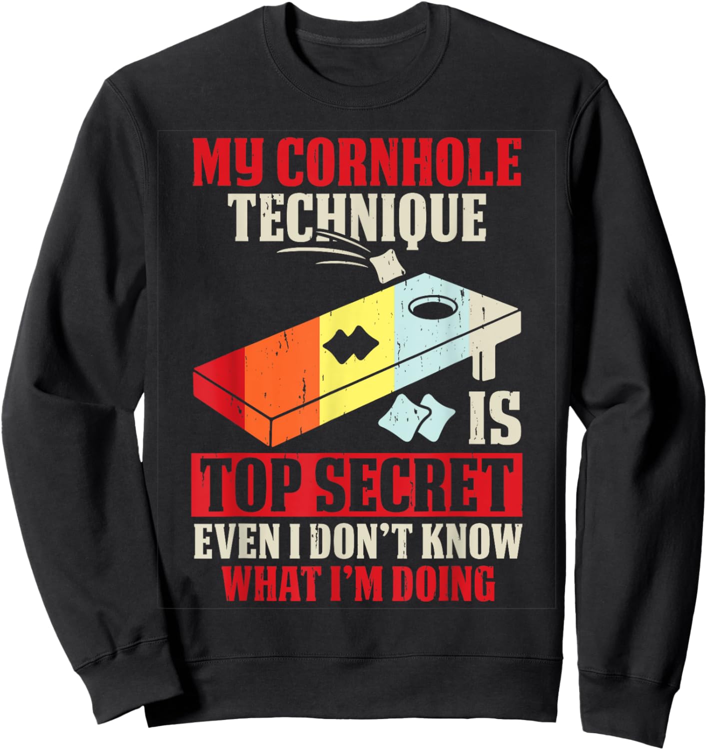 Funny Cornhole , Small, Black Sweatshirt - Sweatshirt | Black