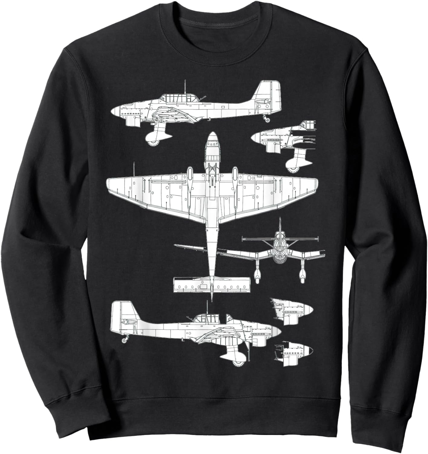 Junkers Ju 87 Stuka German WW2 Bomber Luftwaffe Airplane Sweatshirt - Sweatshirt | Black