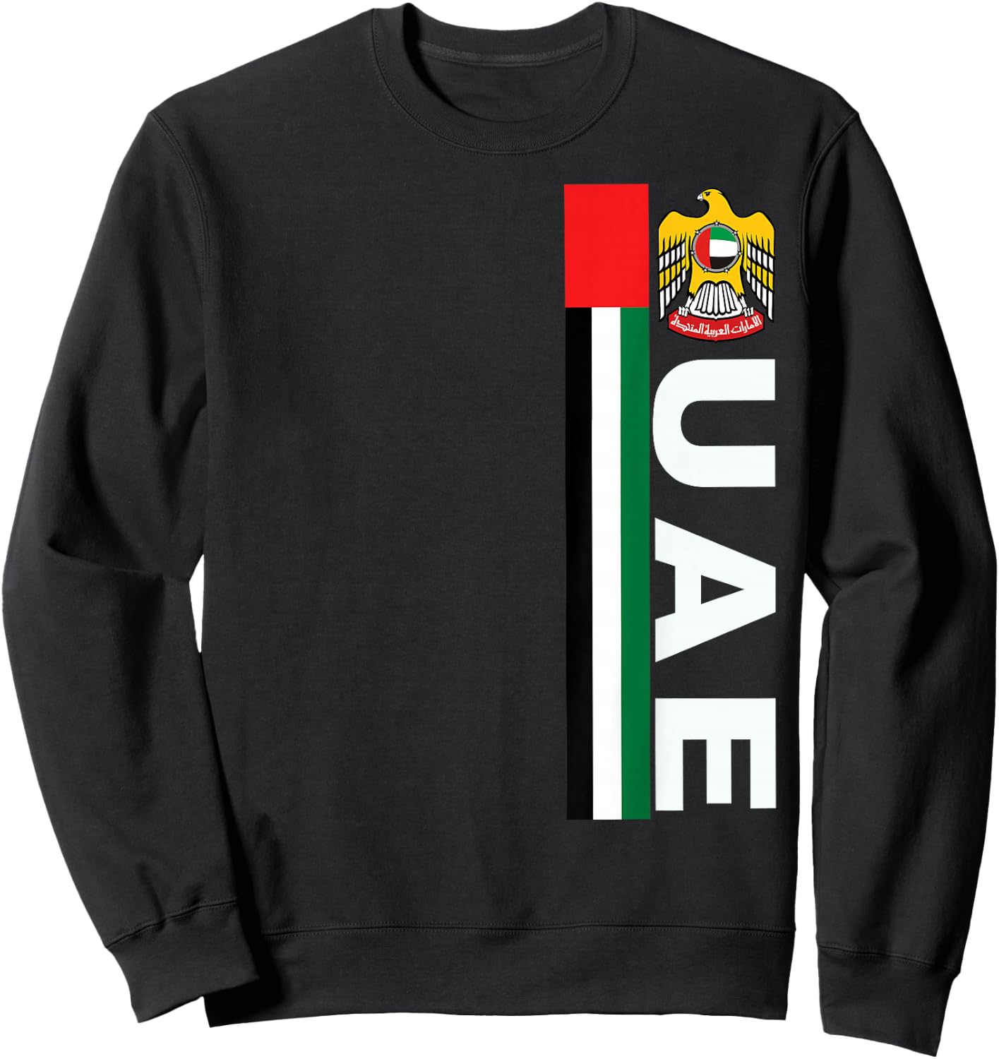 UAE Soccer Style United Arab Emirates Flag Sweatshirt - Sweatshirt | Black