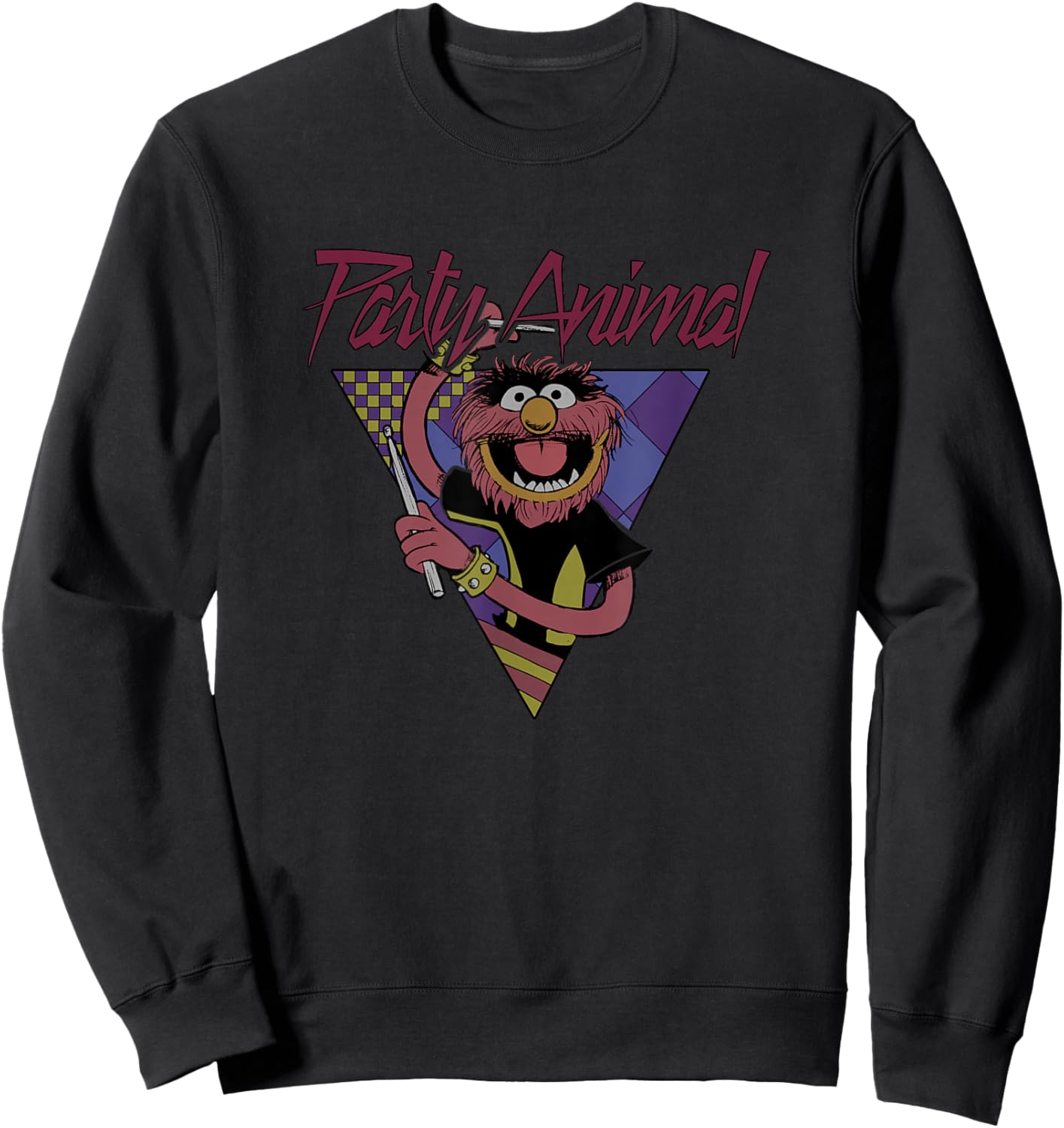 Disney The Muppets Party Animal Vintage Retro Music Poster Sweatshirt - Sweatshirt | Black