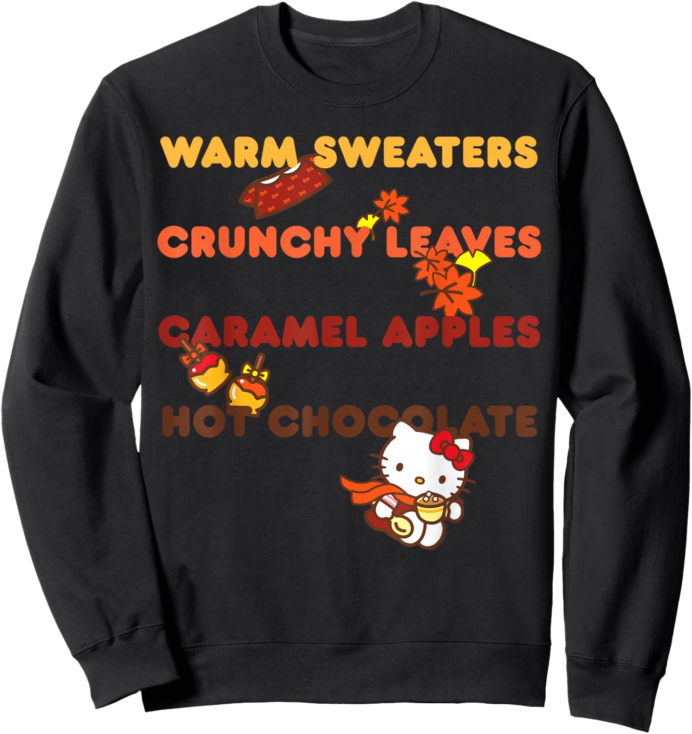 Hello Kitty Favorite Fall Things Sweatshirt - Sweatshirt | Black