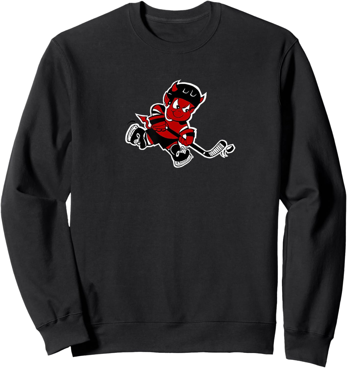 Cute Little Ice Devils Hockey Devil Player Logo Sweatshirt - Sweatshirt | Black