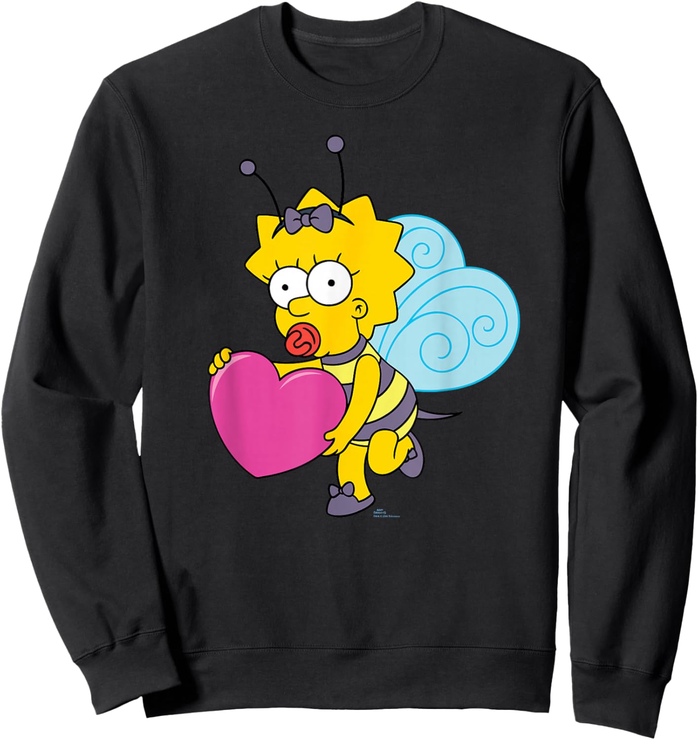 The Simpsons Maggie Simpson Cute Heart Bee Valentine’s Day Sweatshirt - Sweatshirt | Black