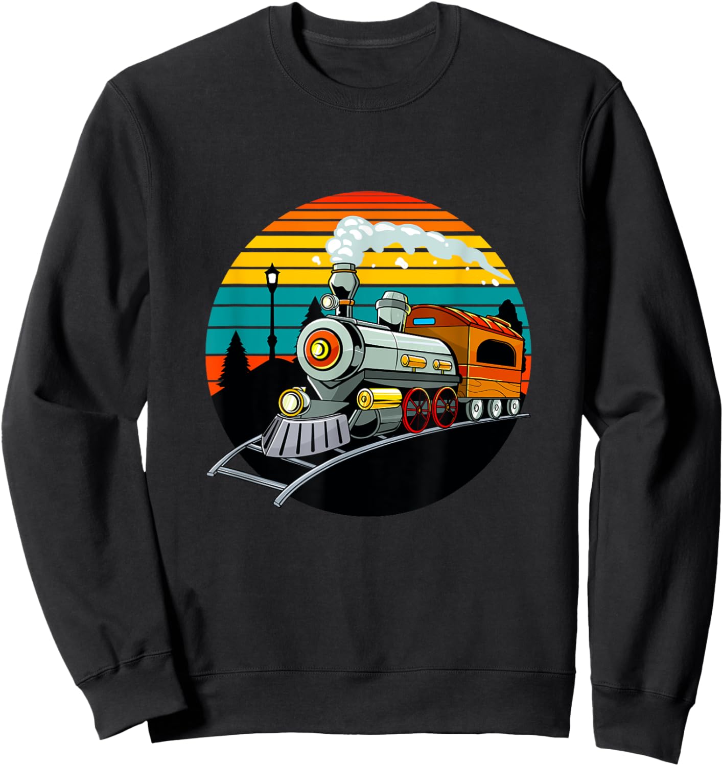 Train Lovers Retro Vintage Railroads Men Boys Kids Toddlers Sweatshirt - Sweatshirt | Black
