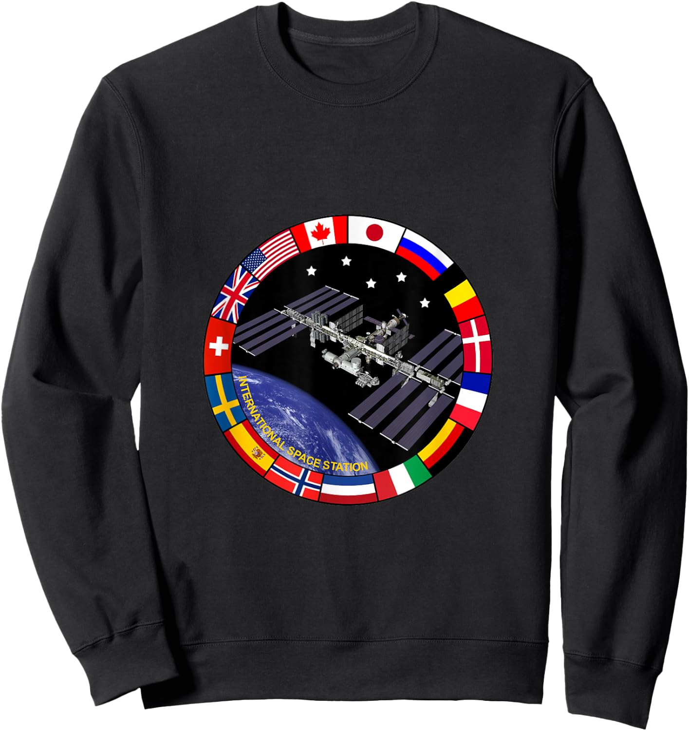 International Space Station - ISS Flag Logo Sweatshirt - Sweatshirt | Black