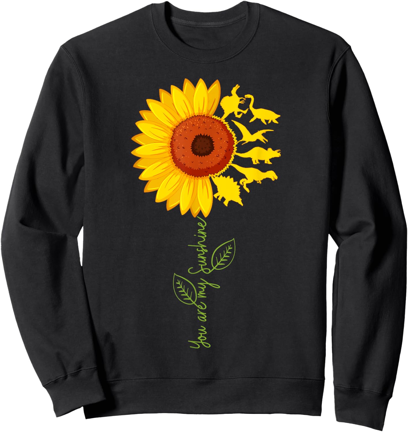 Du bist mein Sonnenschein Sunflower Dinosaur T-Rex Men Women Girls Kids Sweatshirt - Sweatshirt | Black