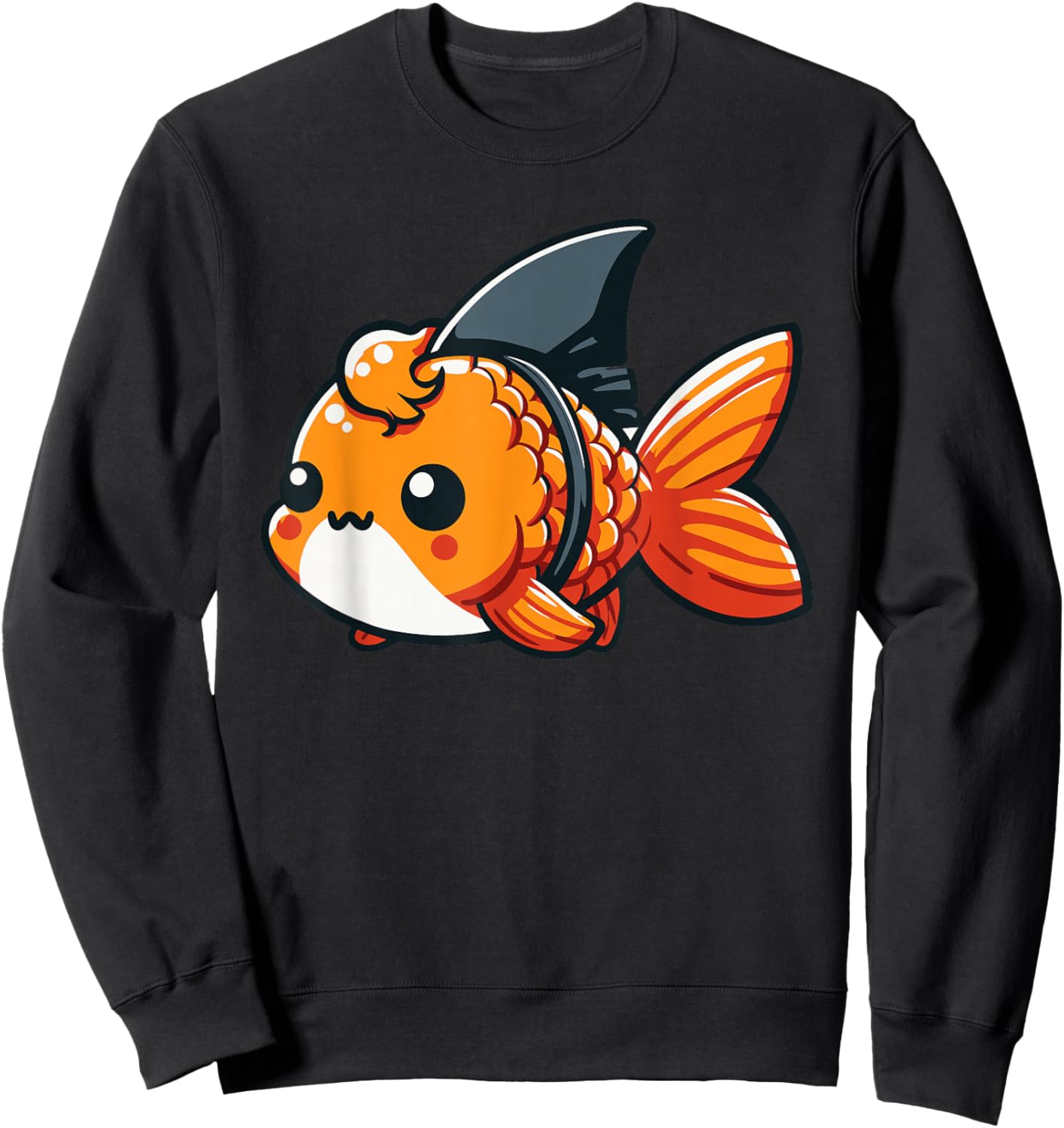 Goldfish With Shark Fin Funny Goldfish Lover Sweatshirt - Sweatshirt | Black