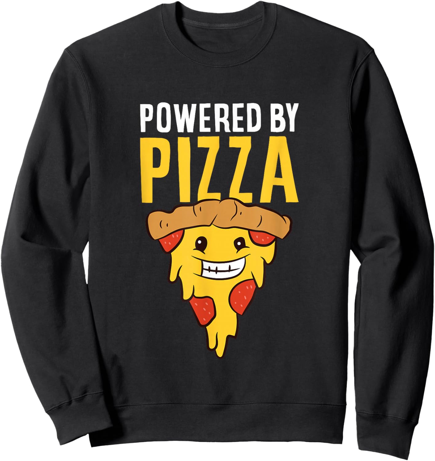 Powered By Pizza Love Pizzas Sweatshirt - Sweatshirt | Black