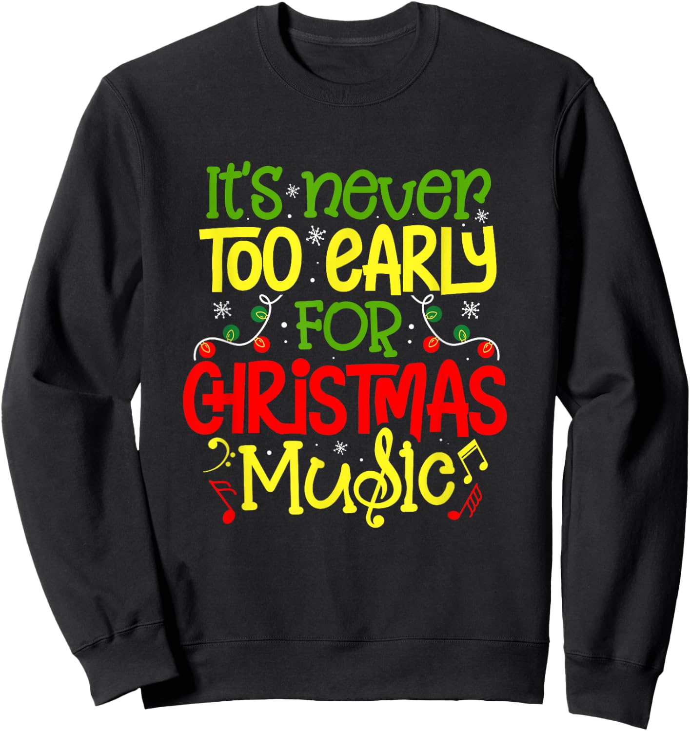 Christmas Music Musician Holiday Season Winter Music Teacher Men Women Sweatshirt - Sweatshirt | Black